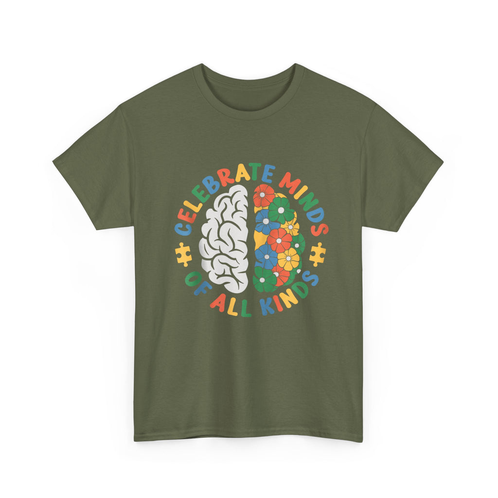 Celebrate Minds of All Kinds T-Shirt - Autism ADHD Neurodiverse Tee Shirt Gift