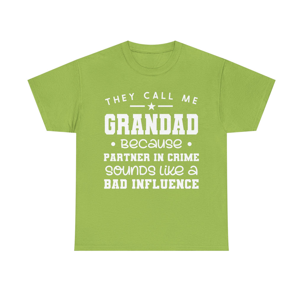 They Call Me Grandad Partner In Crime Tee Shirt - Funny T-Shirt Gift For Grandad Grandpa NEW
