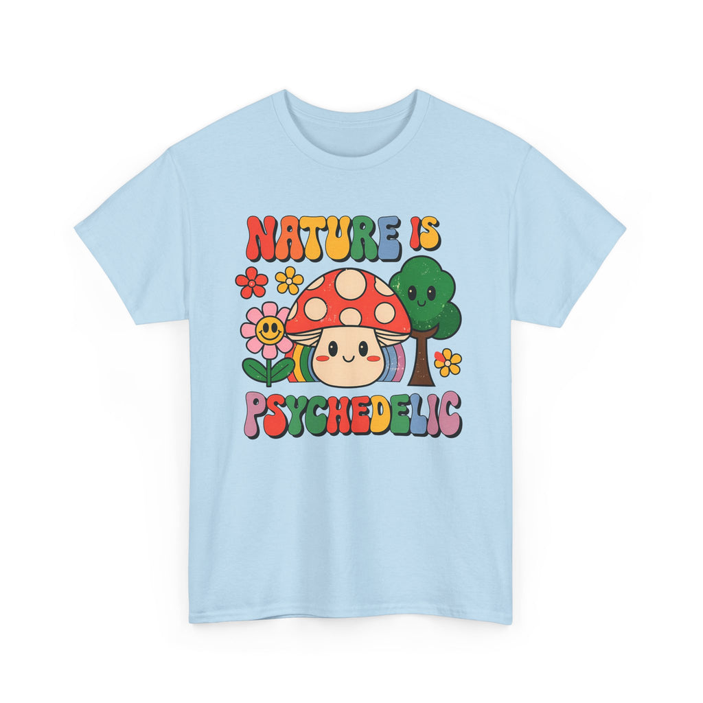 Psychedelic Mushroom T‑Shirt - Nature Is Psychedelic - Retro Floral Tee Shirt Gift NEW