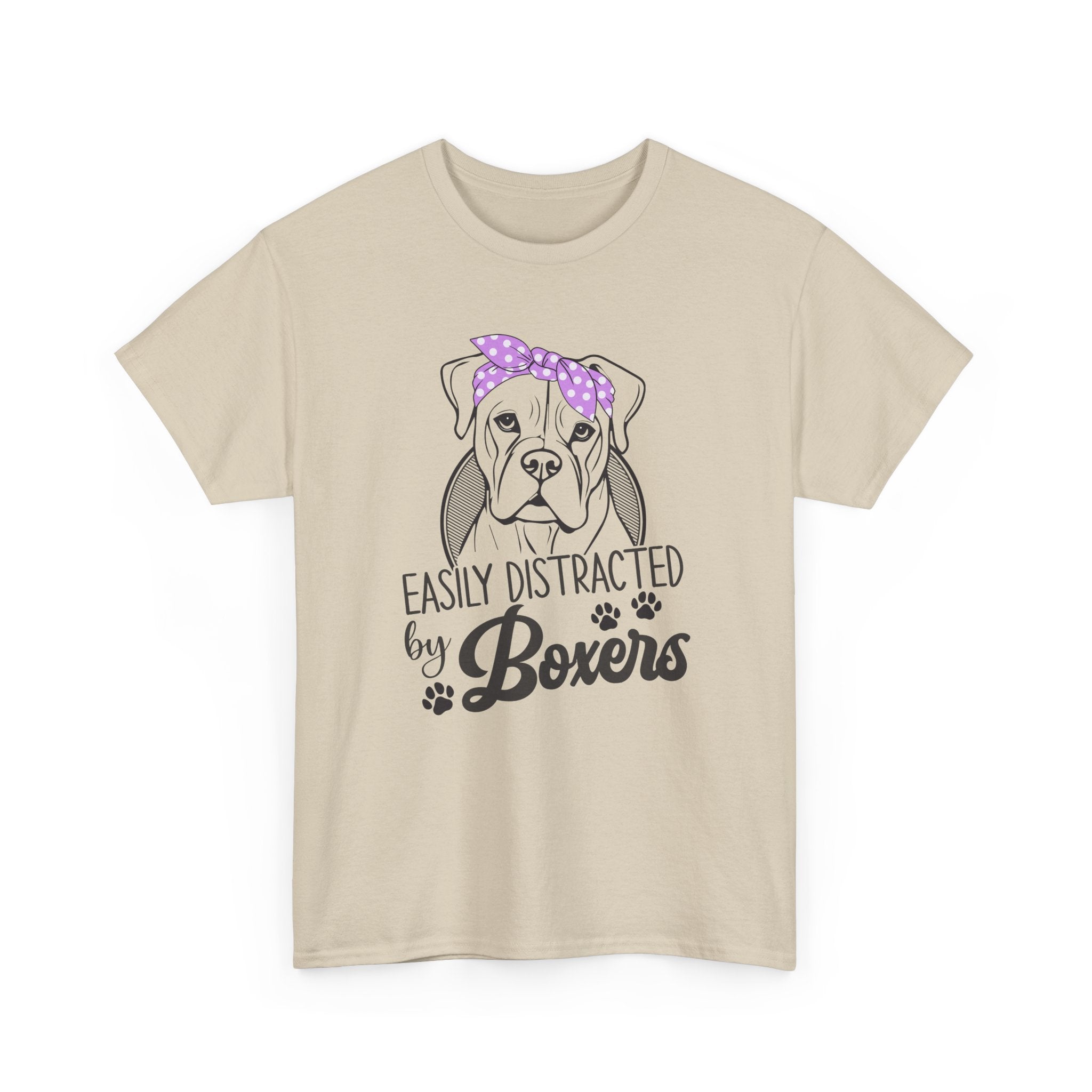 Easily Distracted By Boxers Tee Shirt - Boxer Dog Lover T-shirt  - Funny Dow Owner Gift NEW