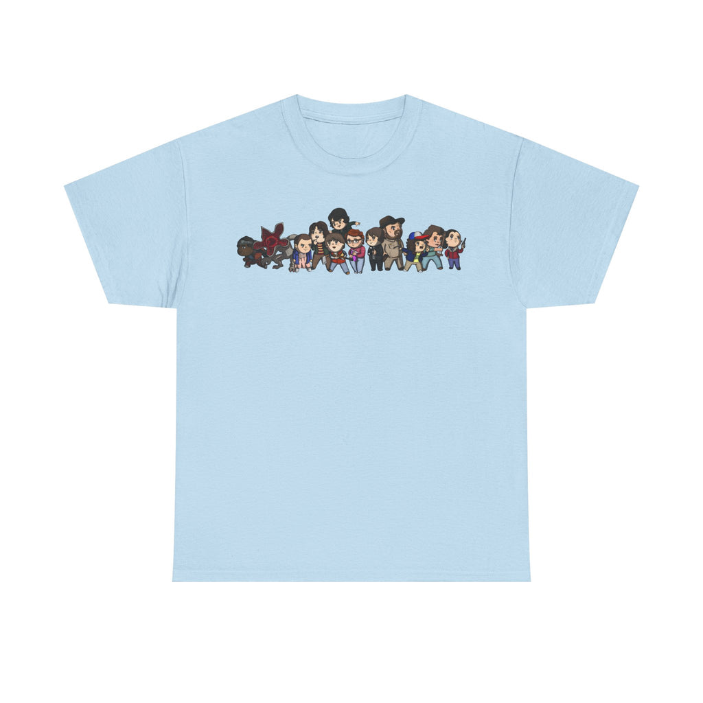 Chibi Stranger Things Character Lineup T-Shirt - Graphic Tee Shirt - NEW