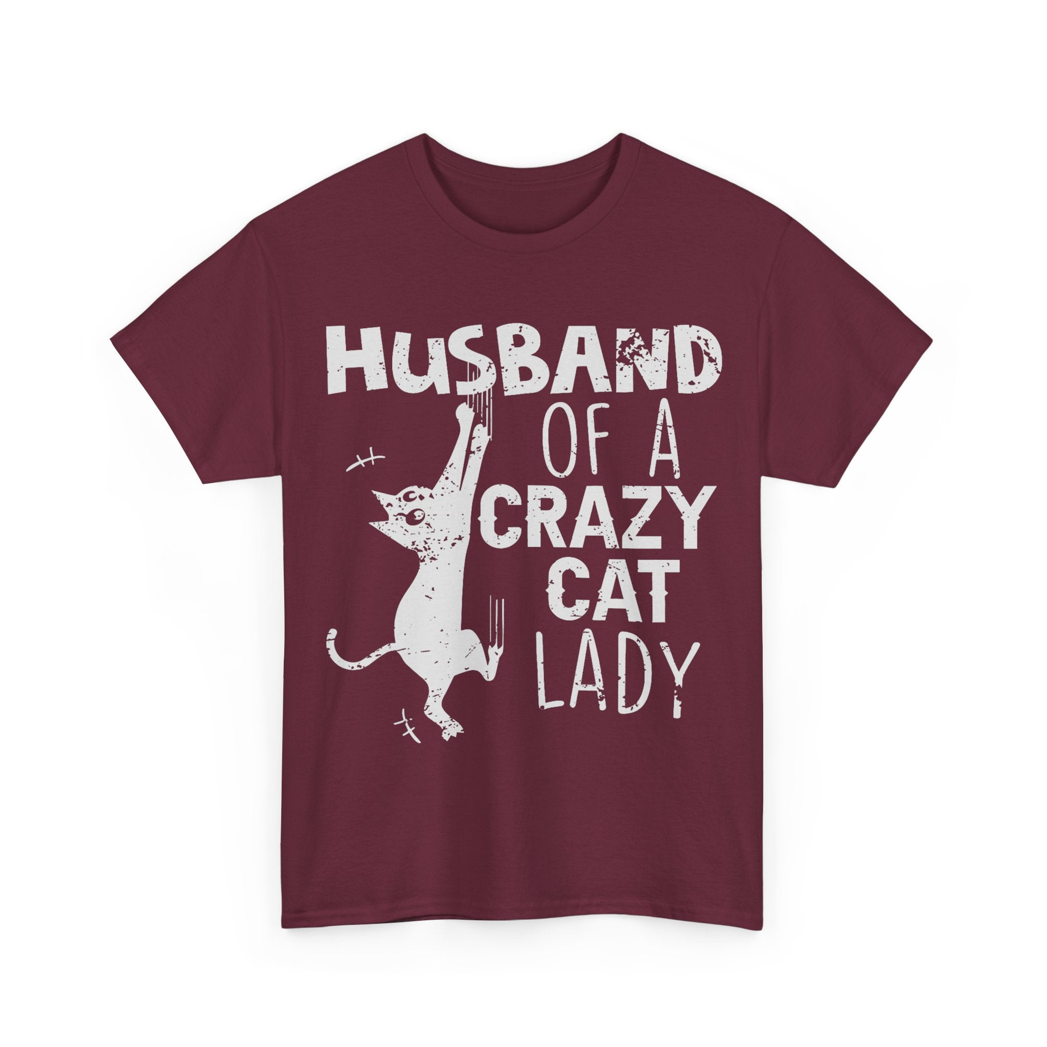 Husband Of A Crazy Cat Lady Tee Shirt - Cat Owner T-Shirt - Gift For Cat Lovers NEW