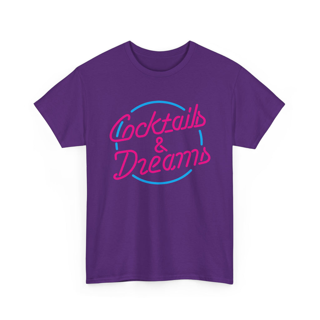 Cocktails & Dreams T-Shirt - 90s Retro Neon Cocktail Movie Tee Shirt - NEW