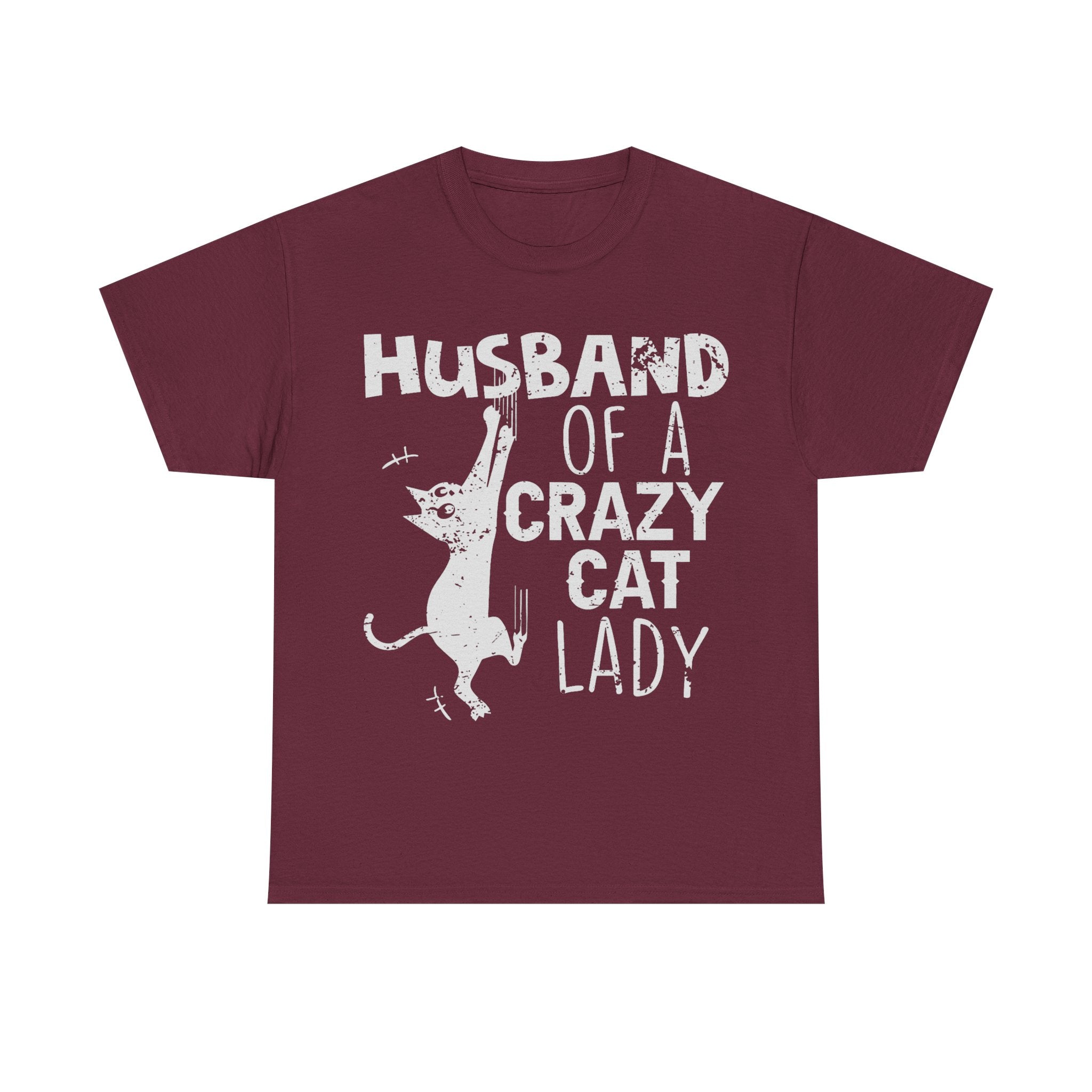 Husband Of A Crazy Cat Lady Tee Shirt - Cat Owner T-Shirt - Gift For Cat Lovers NEW