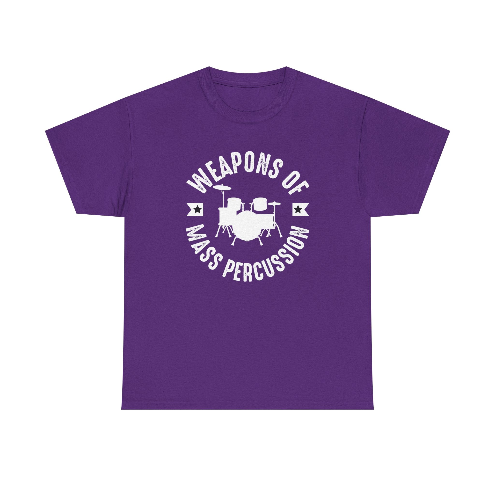 Weapons of Mass Percussion - Funny T-Shirt Gift for Drumers - Drum Kit Tee Shirt
