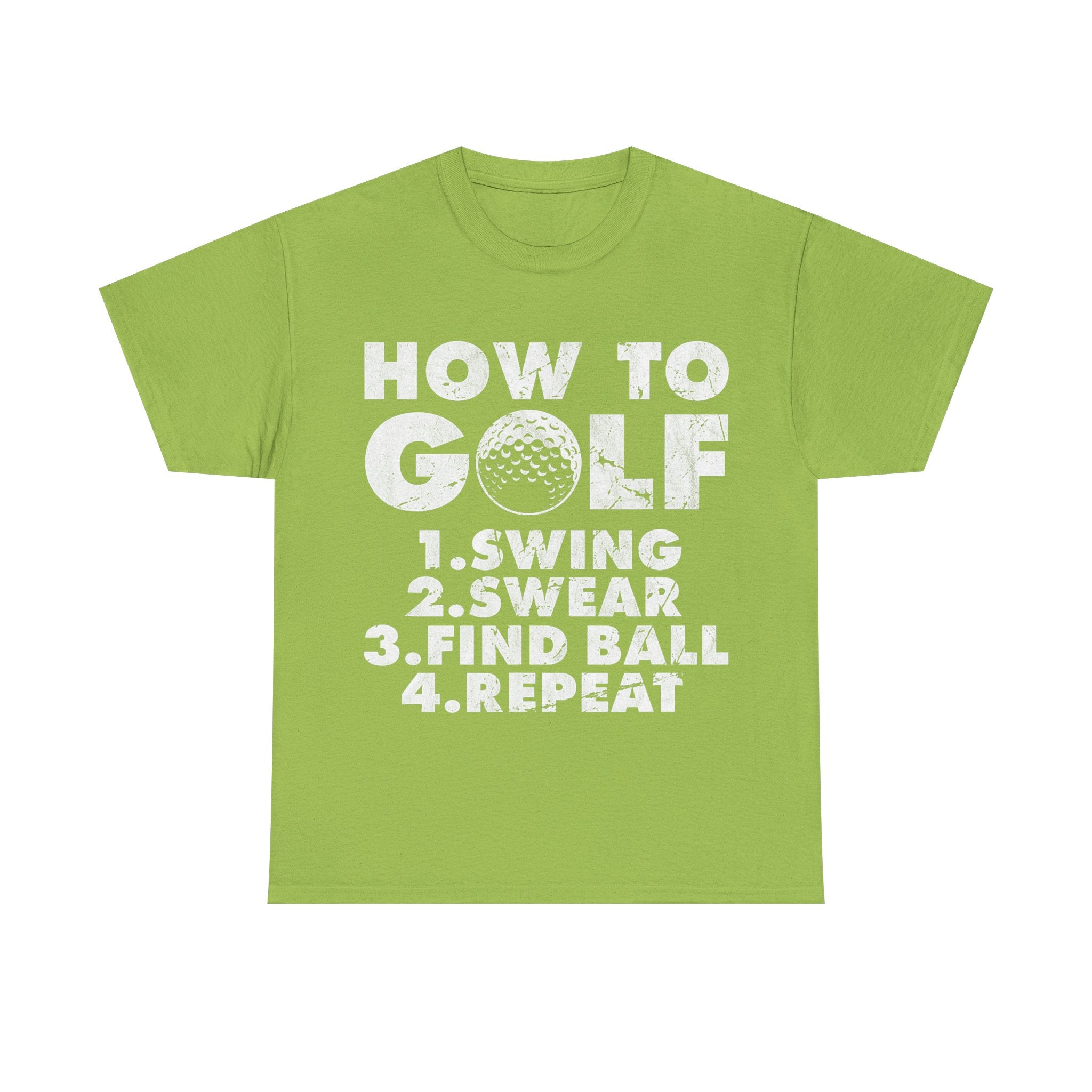 Funny Golf T-Shirt - How to Golf Tee Shirt - Gift For Golfers - Golfer Dad Grandad NEW