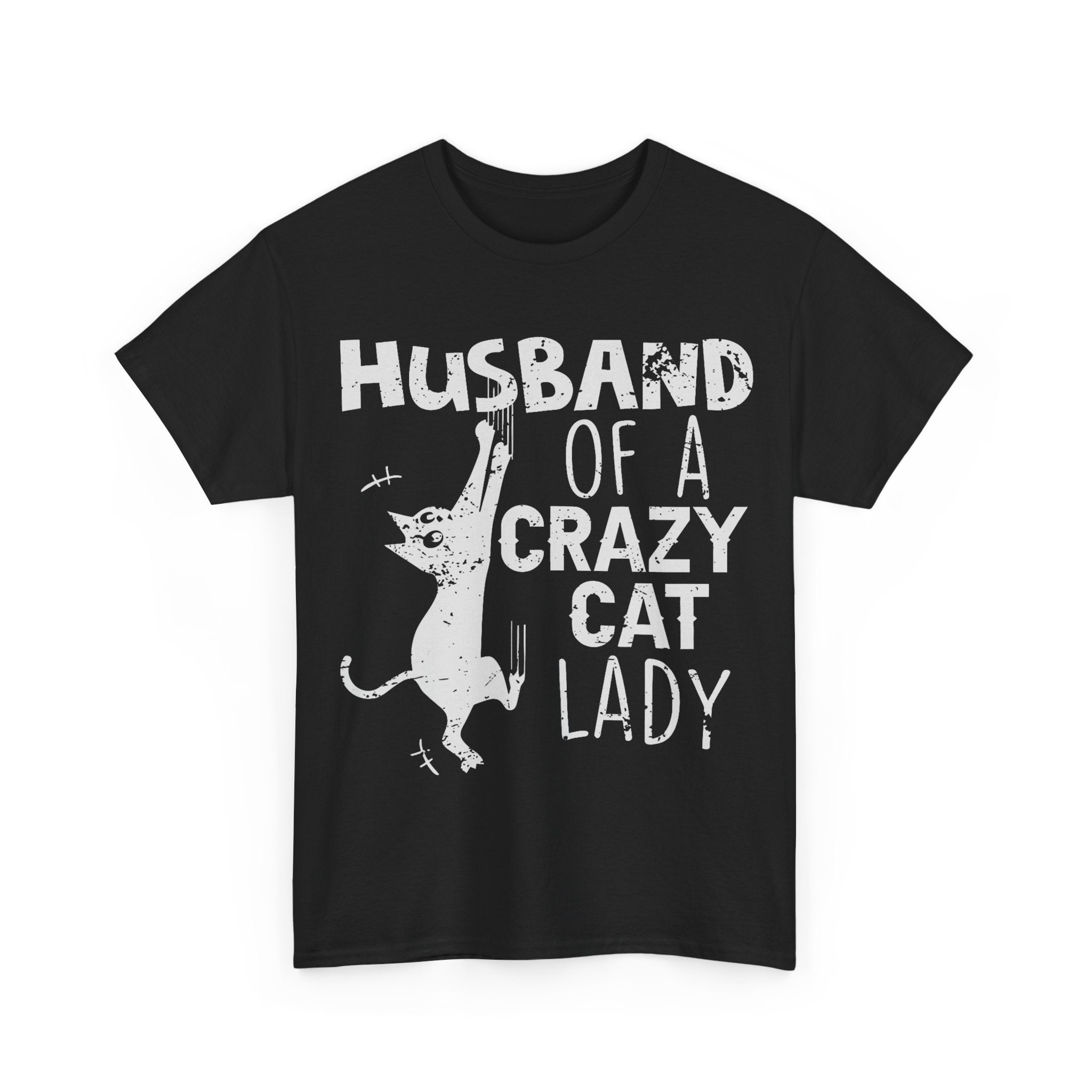 Husband Of A Crazy Cat Lady Tee Shirt - Cat Owner T-Shirt - Gift For Cat Lovers NEW
