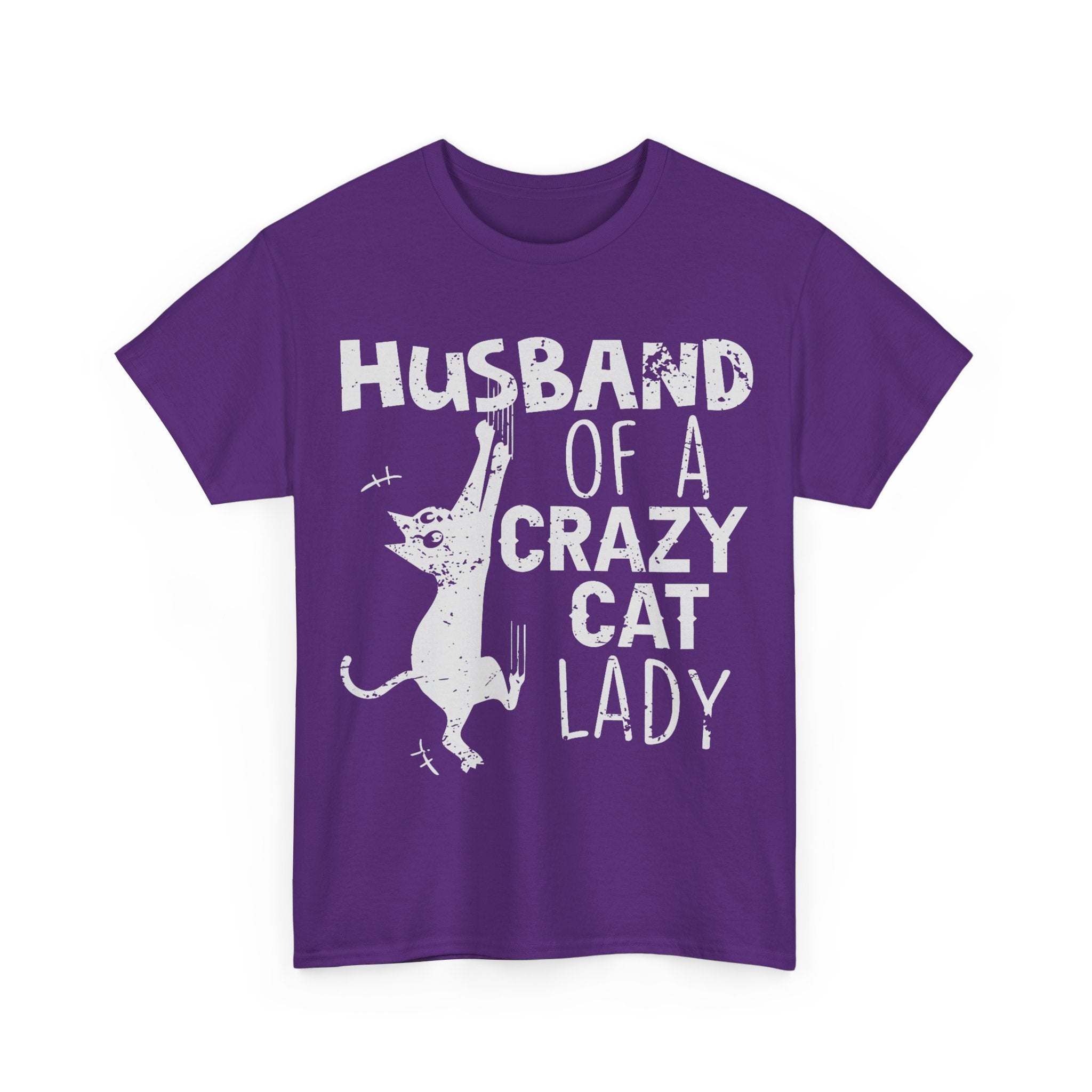 Husband Of A Crazy Cat Lady Tee Shirt - Cat Owner T-Shirt - Gift For Cat Lovers NEW