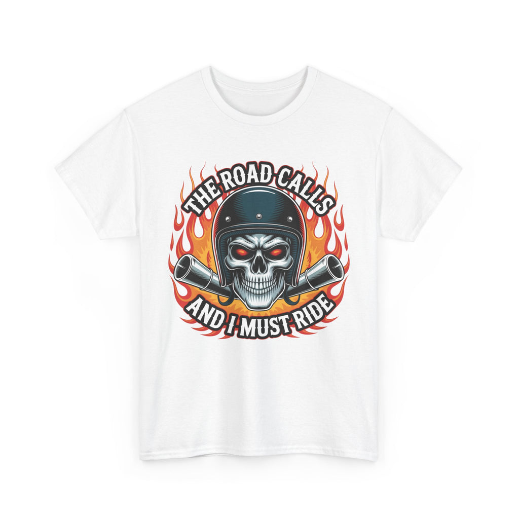 Biker T-Shirt - The Road Calls And I Must Ride - Motorcycle Tee Shirt Gift For Bikers and Harley Bike Enthusiasts