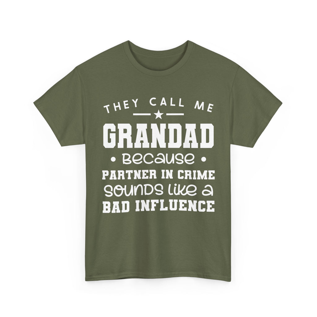 They Call Me Grandad Partner In Crime Tee Shirt - Funny T-Shirt Gift For Grandad Grandpa NEW