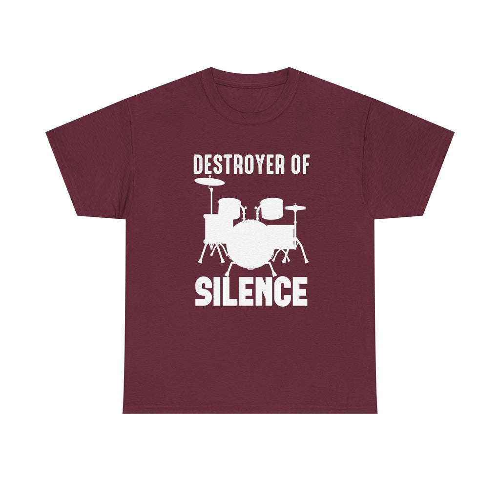 Drummer T-Shirt - Destroyer of Silence"- - Funny Drum Set Tee Shirt NEW