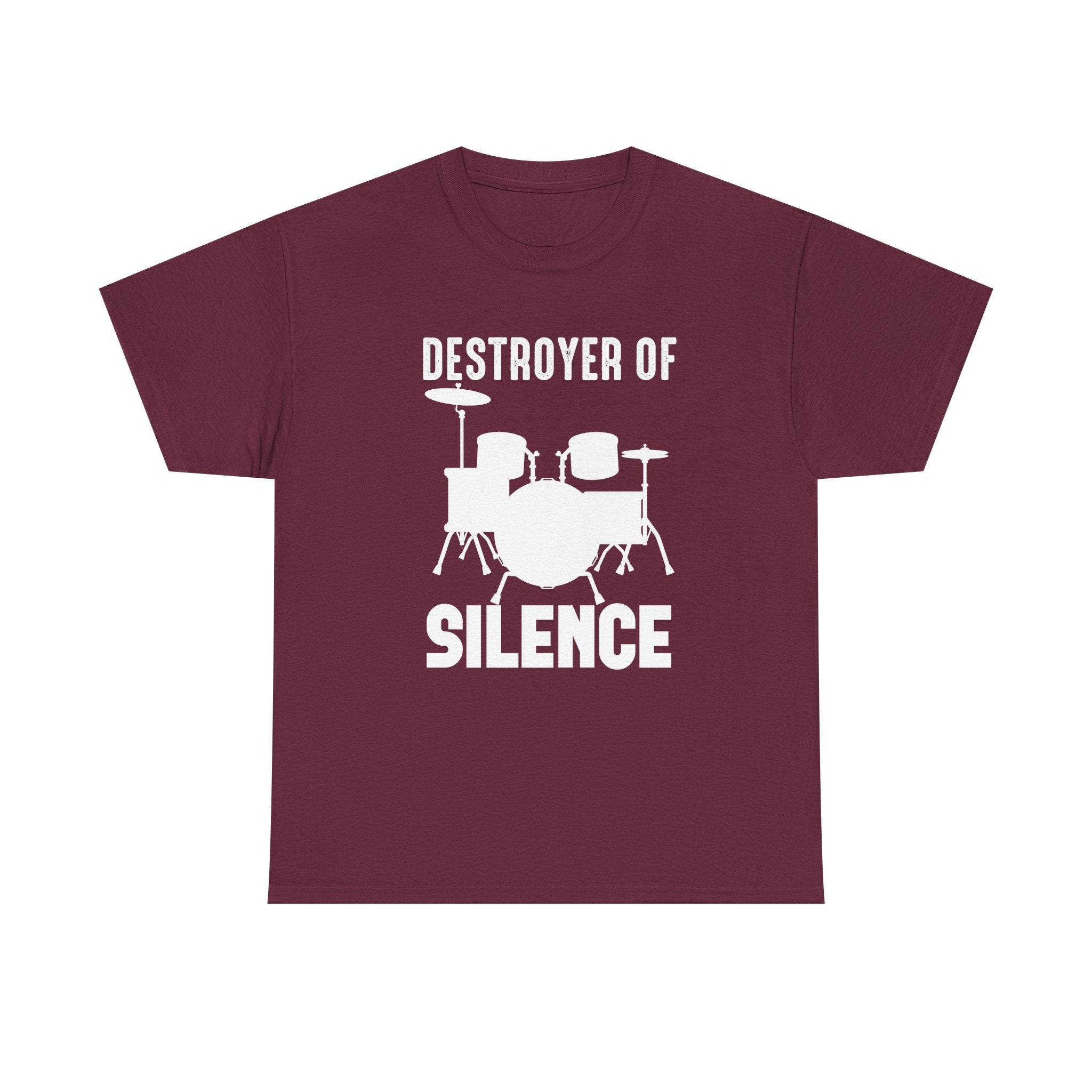 Drummer T-Shirt - Destroyer of Silence"- - Funny Drum Set Tee Shirt NEW