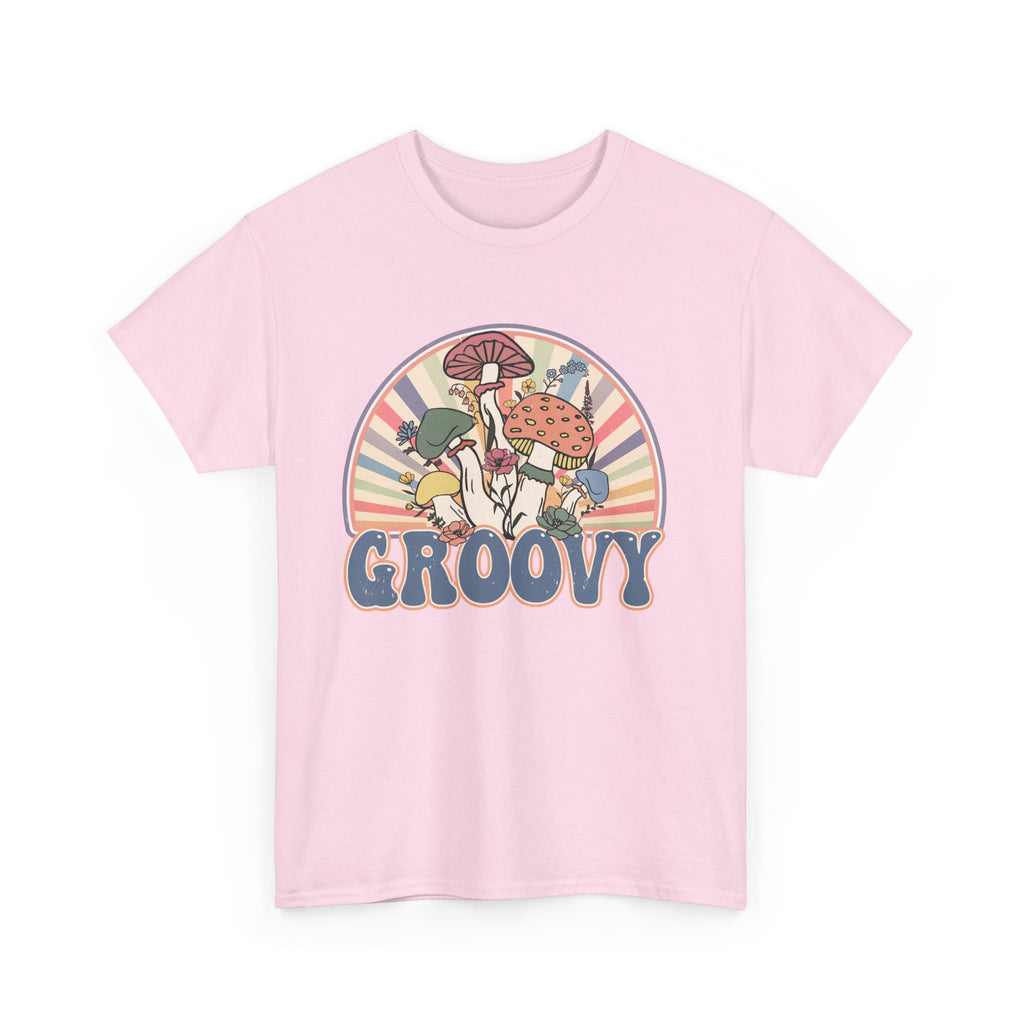 Groovy Mushroom T-Shirt - Retro Rainbow Magic Mushroom Tee Shirt Forager Gift