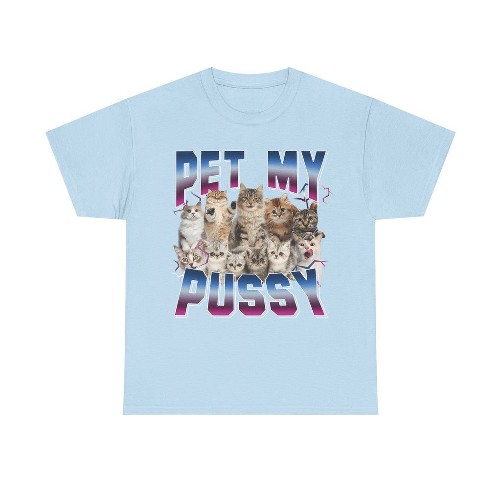 Pet My Pussy T-Shirt - Funny Cat Graphic Tee Shirt Gift for Cat Lovers