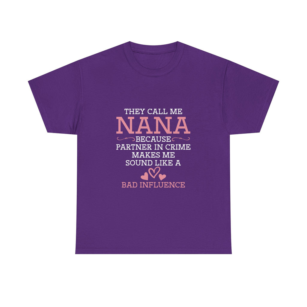 Nana Partner In Crime Tee Shirt - Funny Gift T-Shirt For Nanna Grandmother Grandma