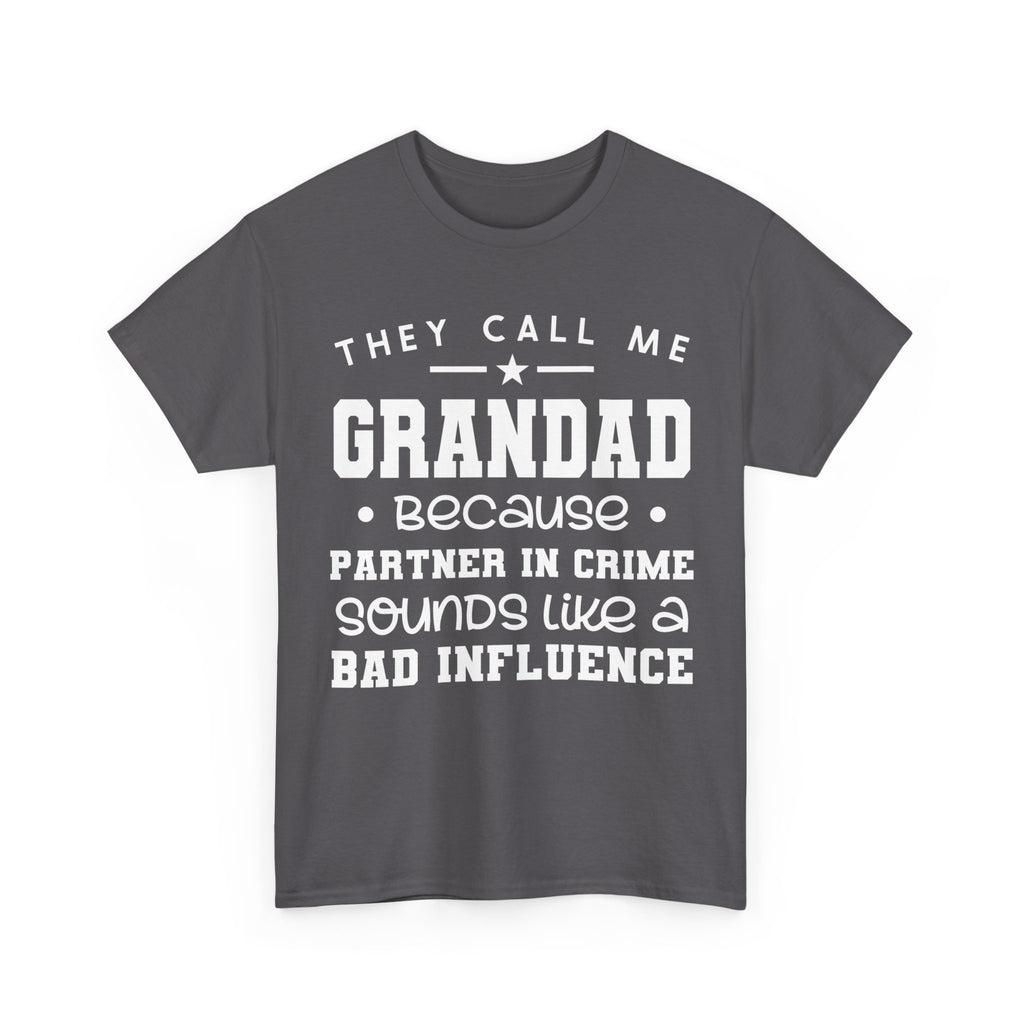 They Call Me Grandad Partner In Crime Tee Shirt - Funny T-Shirt Gift For Grandad Grandpa NEW