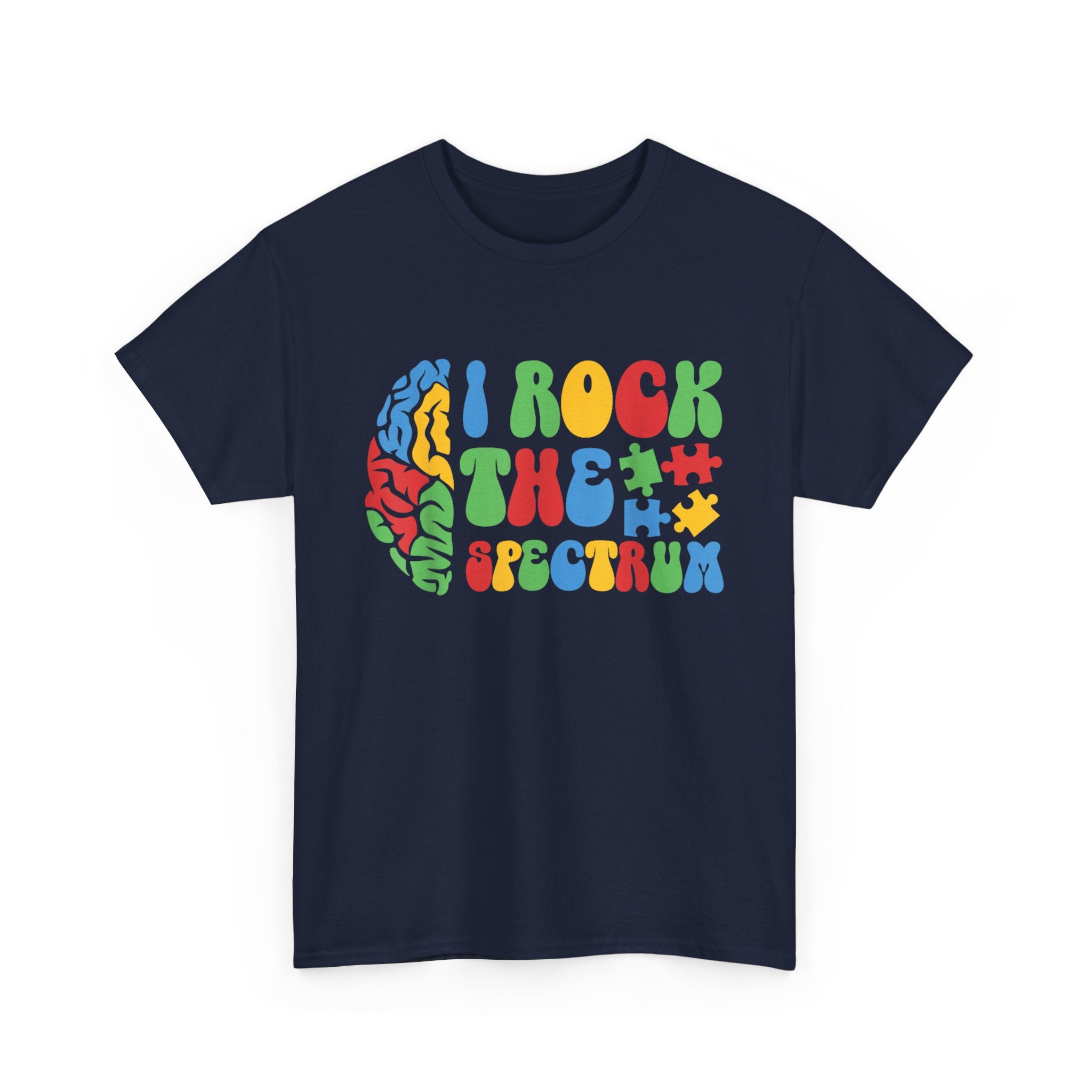 I Rock the Spectrum T-Shirt -  Colorful ADHD Aspergers ASD Autism Awareness Tee Shirt Gift