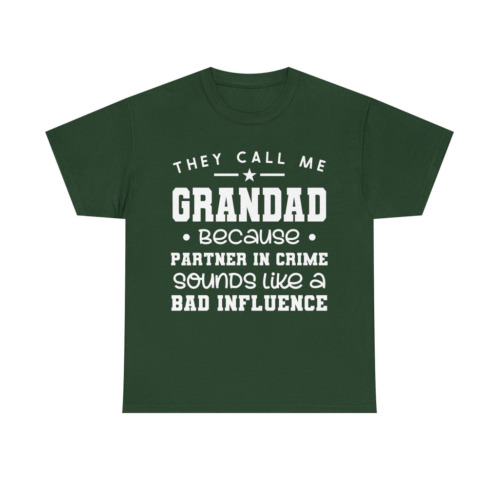 They Call Me Grandad Partner In Crime Tee Shirt - Funny T-Shirt Gift For Grandad Grandpa NEW