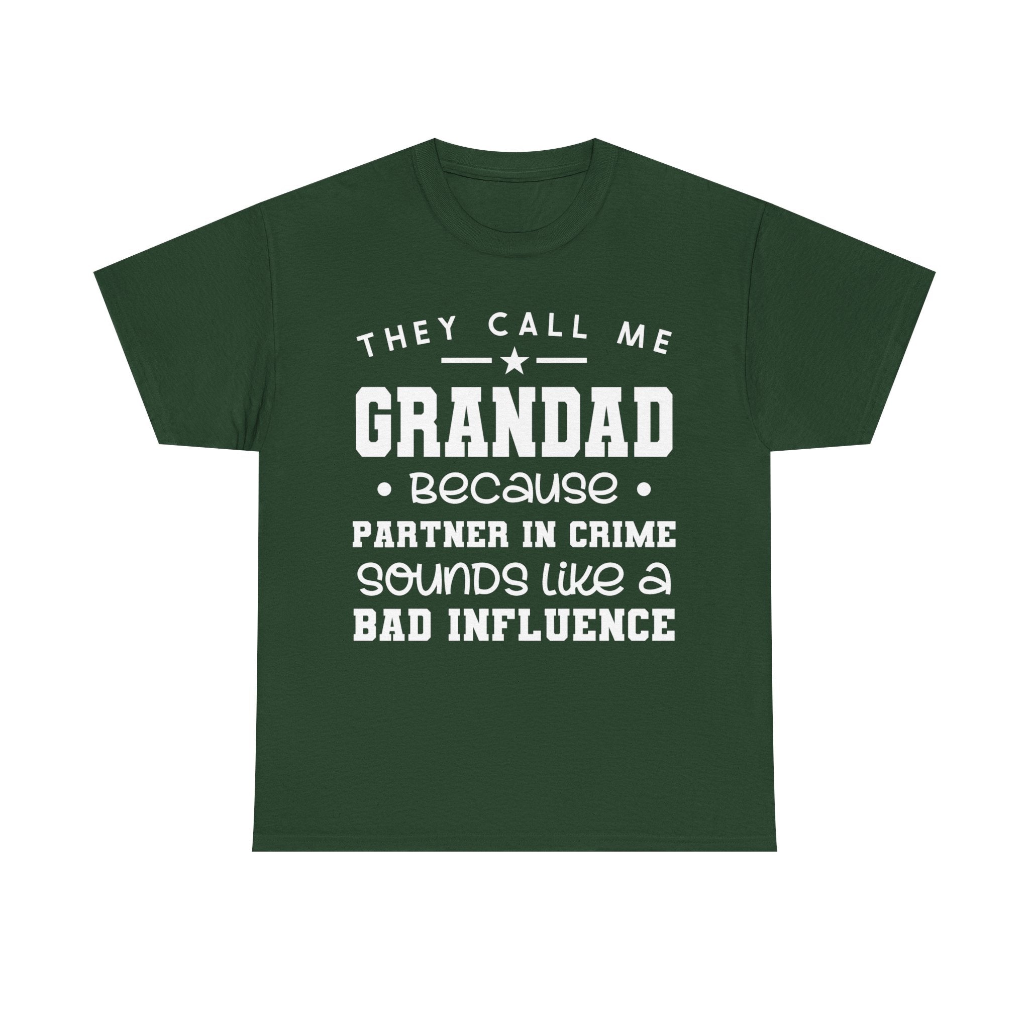 They Call Me Grandad Partner In Crime Tee Shirt - Funny T-Shirt Gift For Grandad Grandpa NEW