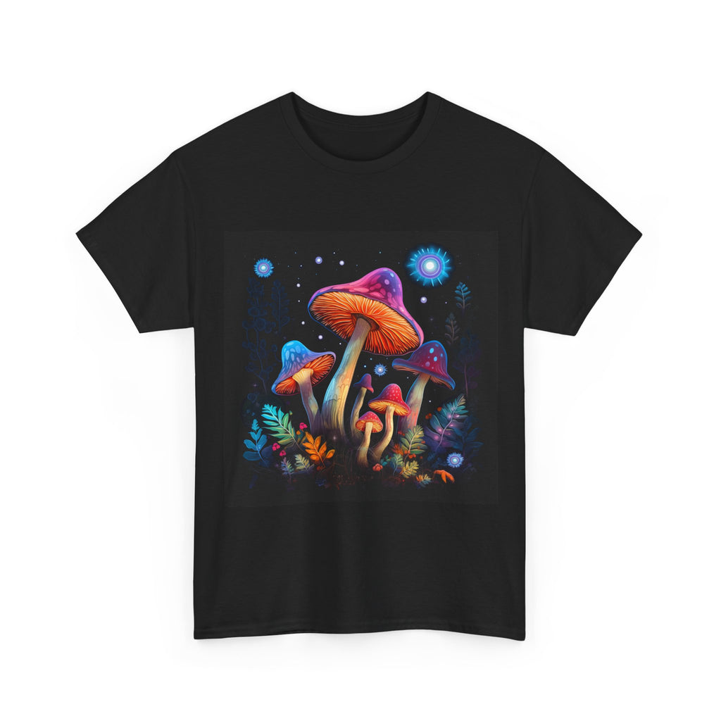 Psychedelic Mushroom T-Shirt - Colorful Glow Fungi Graphic Tee Shirt Forager Gift