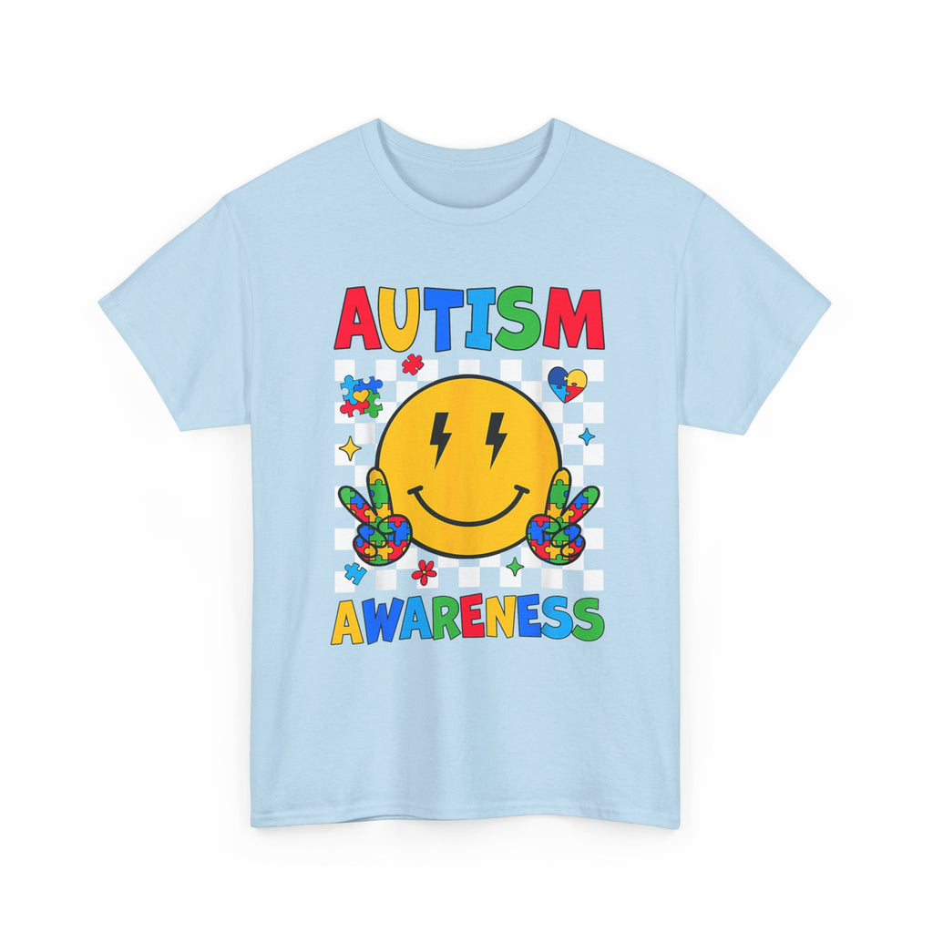 Autism Awareness Smile T-Shirt – Colorful Puzzle Heart Support Tee Shirt Autism ASD ADHD