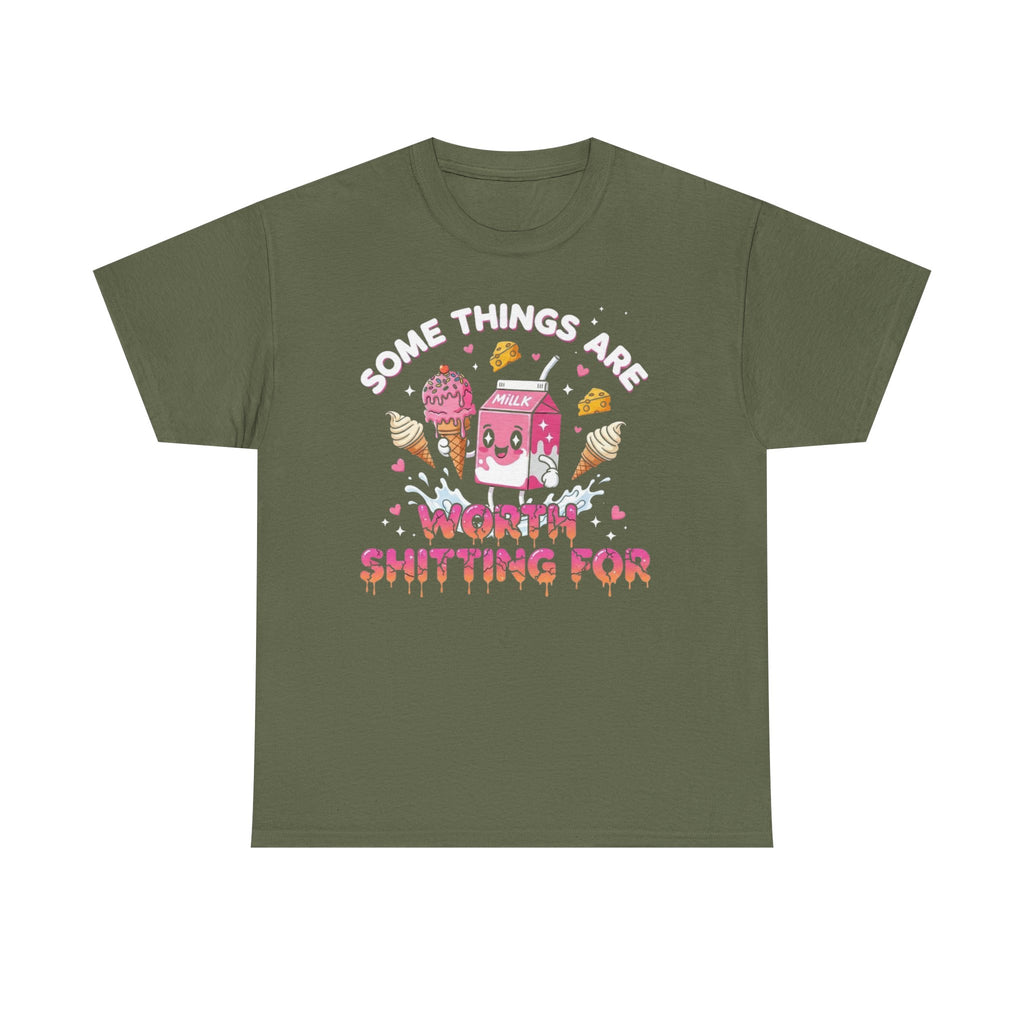 Funny T-Shirt - Some Things Are Worth Shitting For - IBS Gluten Intolerence Gift Tee Shirt