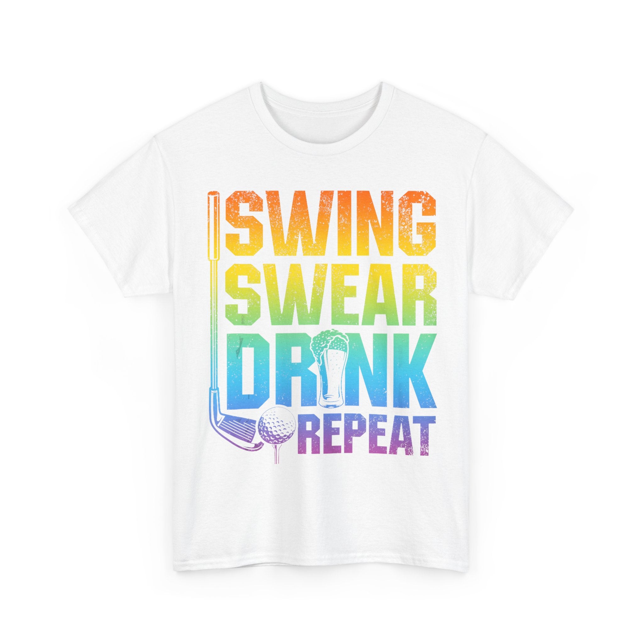 Funny Golf Tee Shirt - Swing Swear Drink Repeat - T-Shirt Gift For Golfers - Golfer Dad Grandad