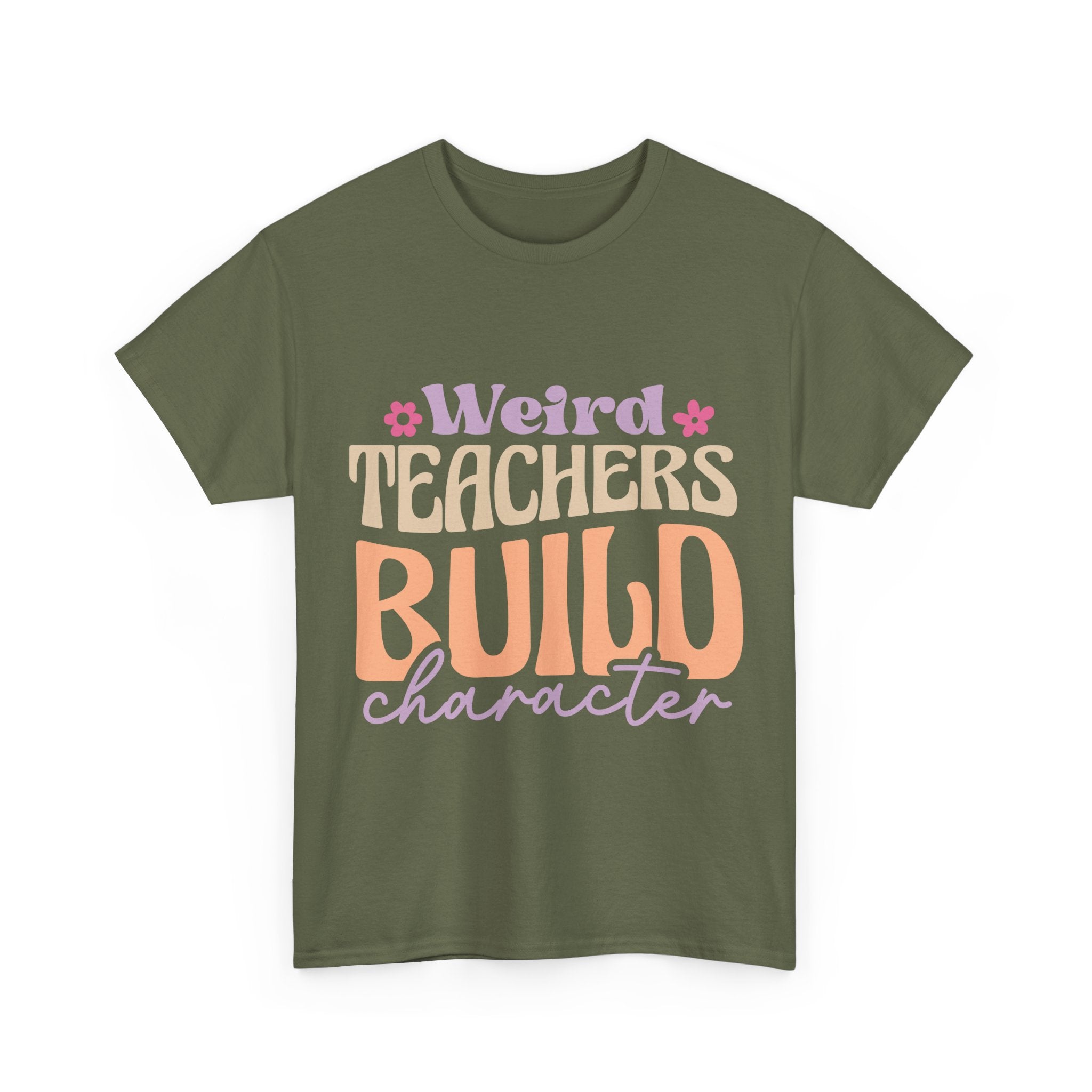 Weird Teachers Build Character Tee Shirt - Funny T-Shirt Gift For Teacher Or Learning Assistant NEW