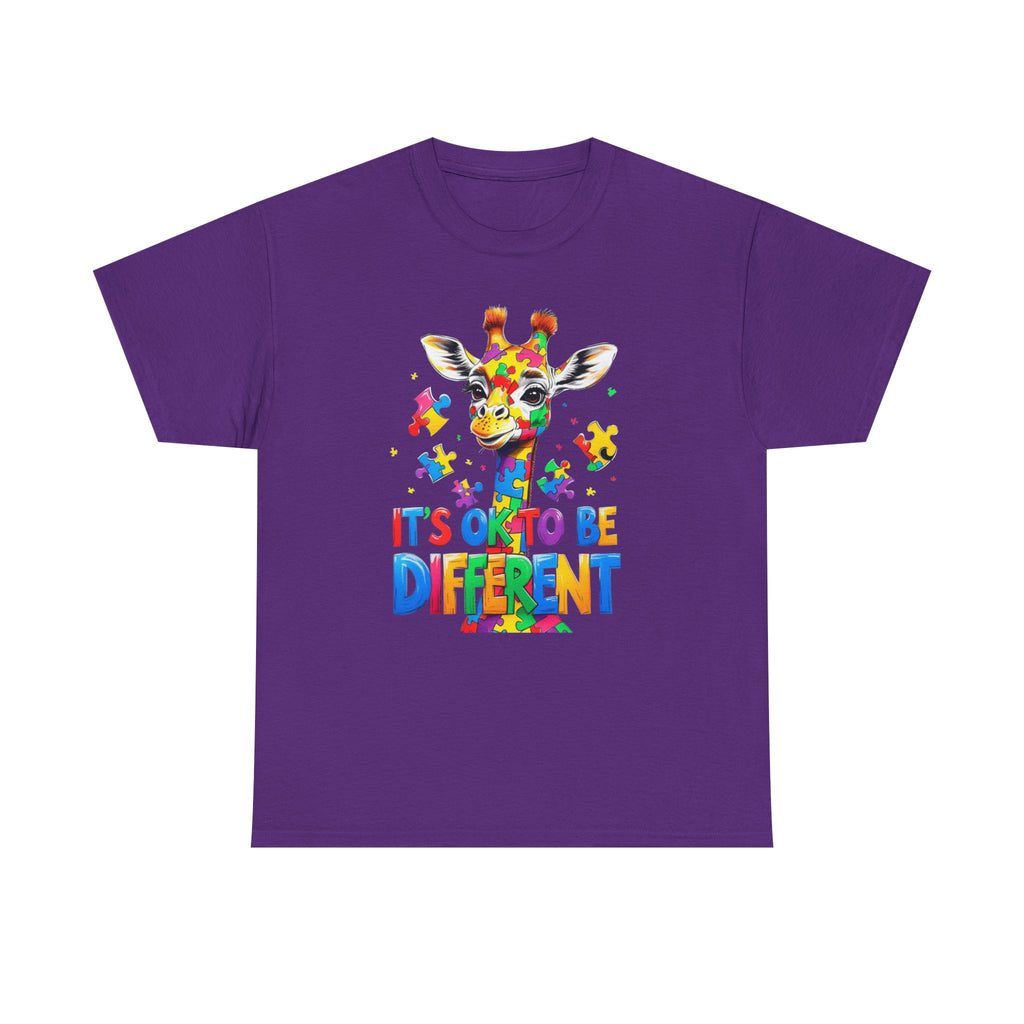 It's OK To Be Different Giraffe Tee Shift - Autism ADHD ASD Aspergers Awareness T Shirt - Gift