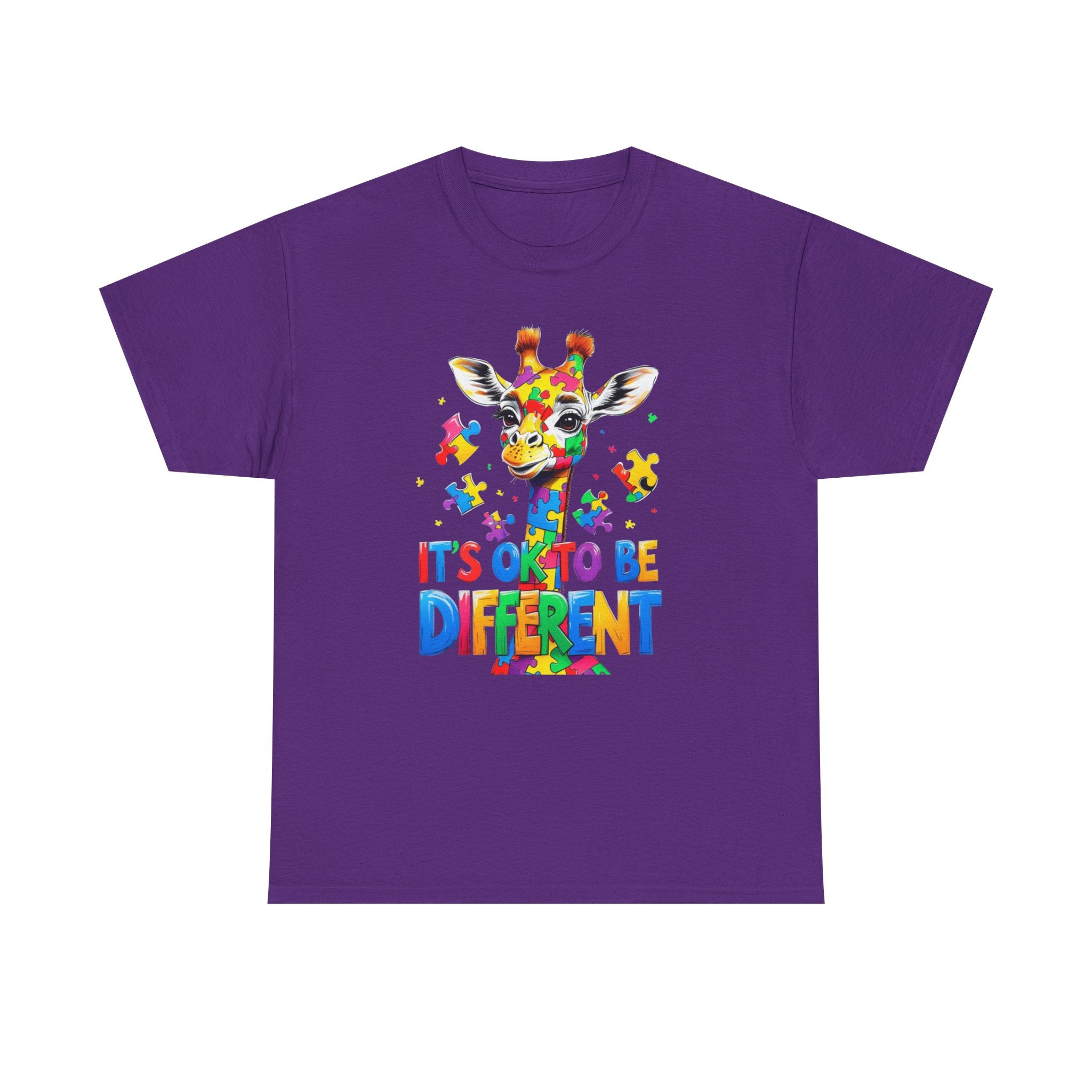 It's OK To Be Different Giraffe Tee Shift - Autism ADHD ASD Aspergers Awareness T Shirt - Gift
