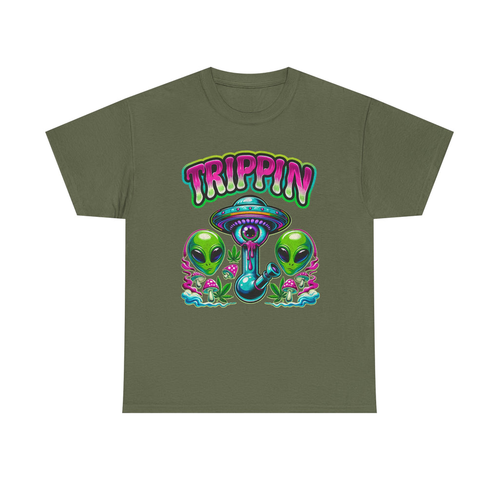 Trippin' Alien Mushroom Tee - Funny Psychedelic T-Sirt Gift