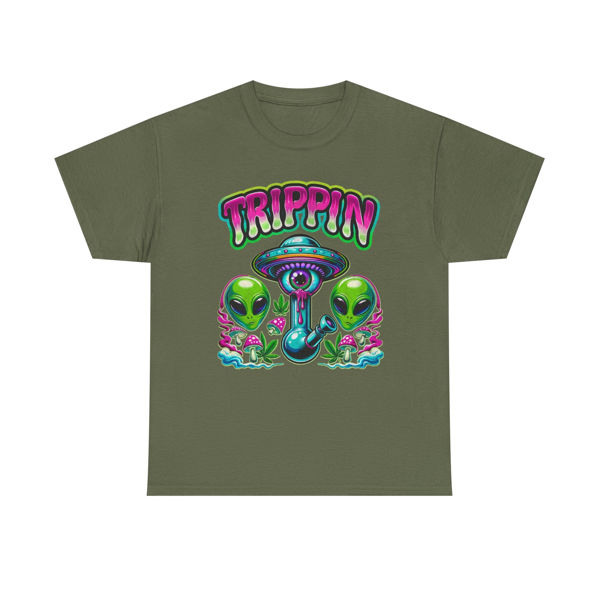 Trippin' Alien Mushroom Tee - Funny Psychedelic T-Sirt Gift