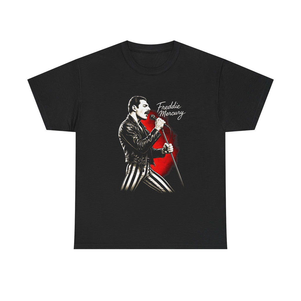 Freddy Mercury Red Heart Graphic T-Shirt - Retro Vintage Queen Band T-Shirt - NEW