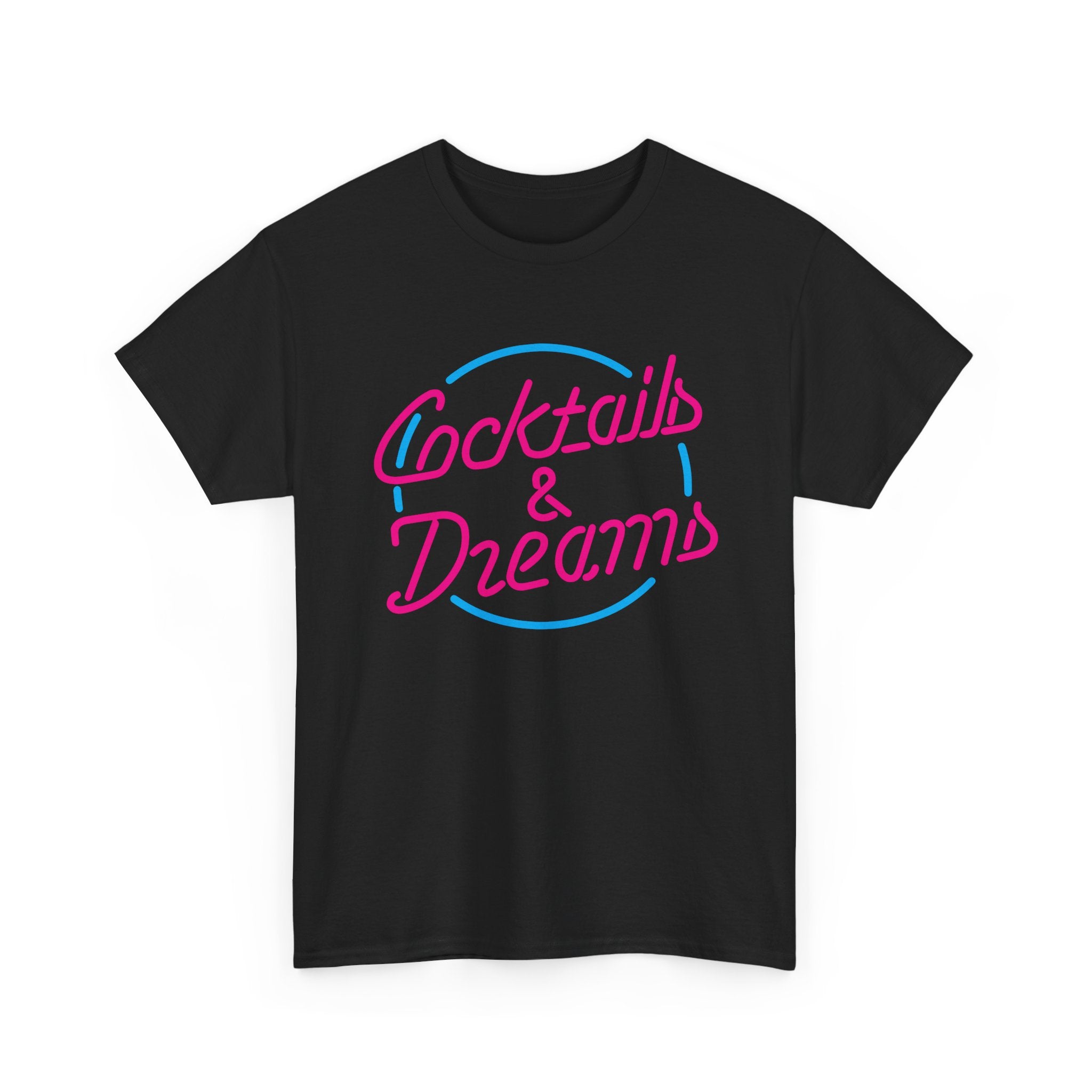 Cocktails & Dreams T-Shirt - 90s Retro Neon Cocktail Movie Tee Shirt - NEW