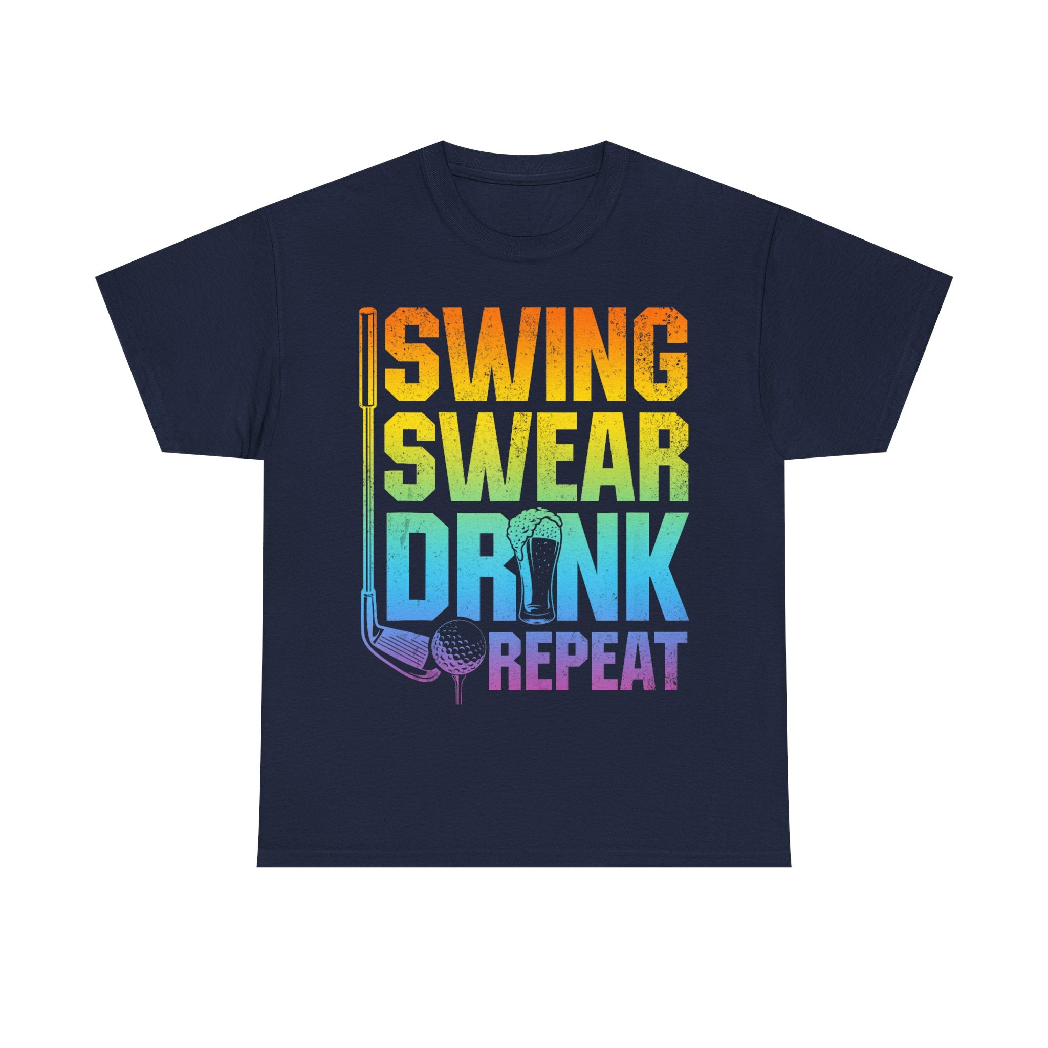Funny Golf Tee Shirt - Swing Swear Drink Repeat - T-Shirt Gift For Golfers - Golfer Dad Grandad