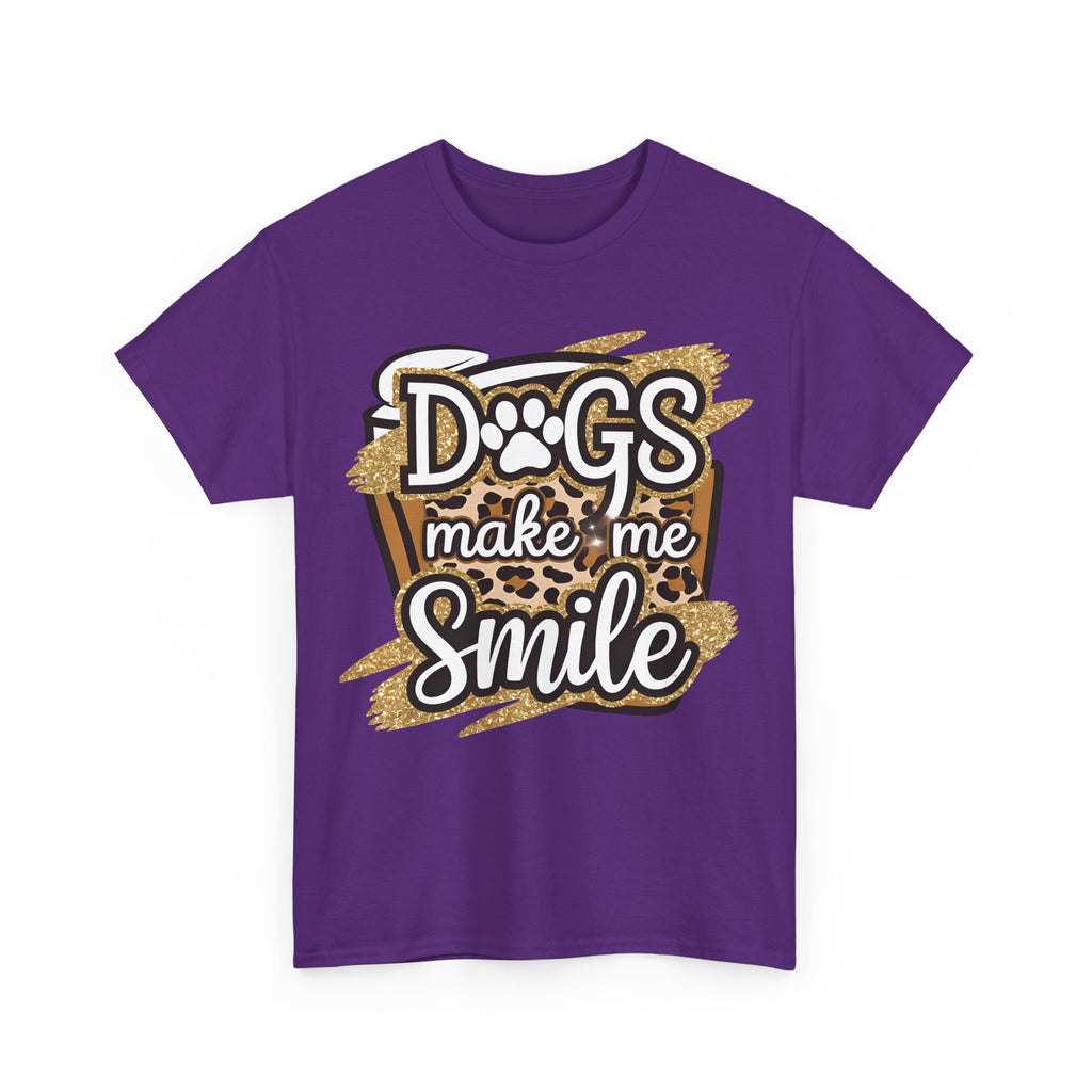 Dog Lover Tee Shirt - Dogs Make Me Smile - Funny T-Shirt Gift For Dog Owner