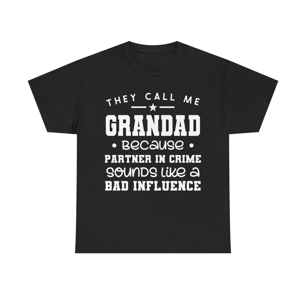 They Call Me Grandad Partner In Crime Tee Shirt - Funny T-Shirt Gift For Grandad Grandpa NEW