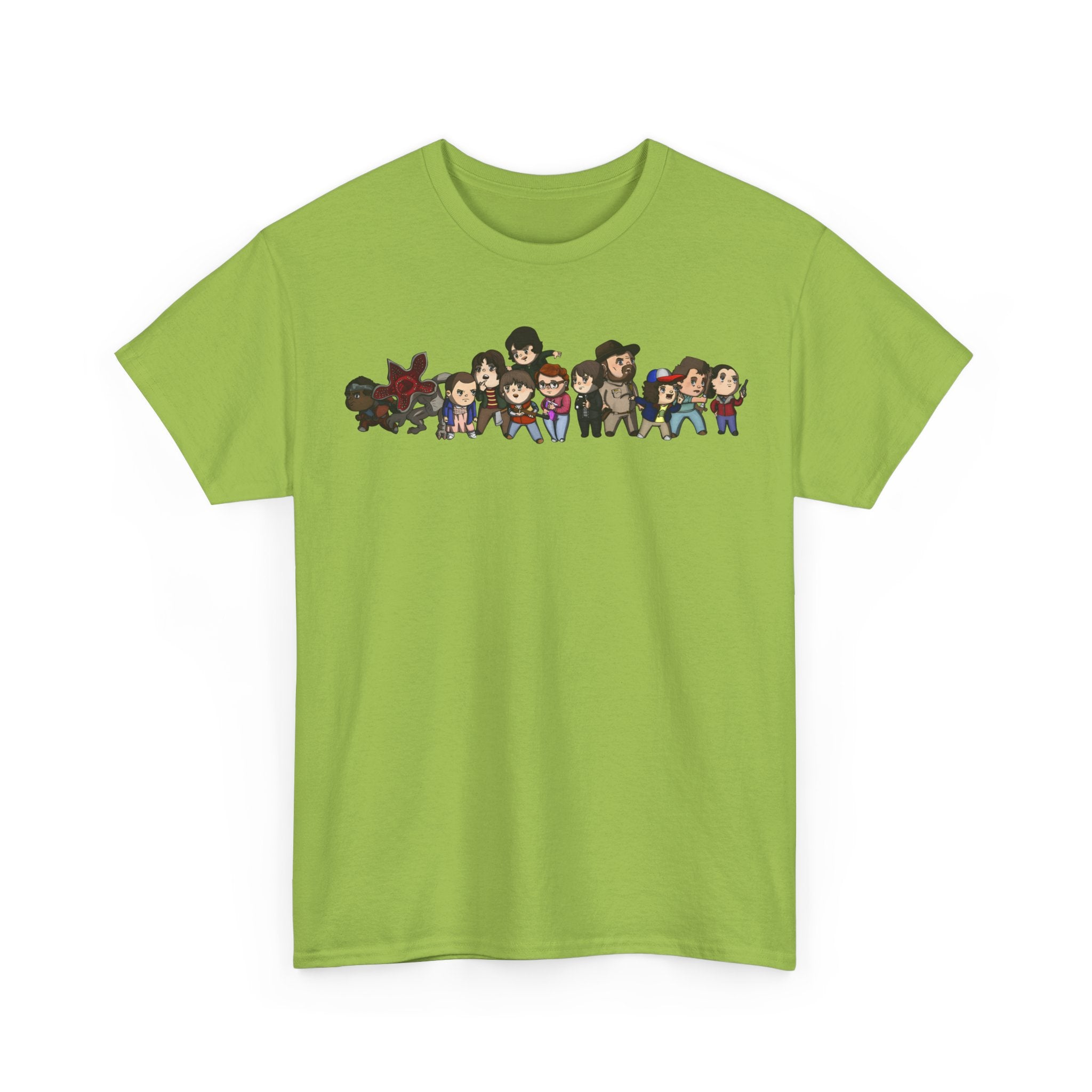 Chibi Stranger Things Character Lineup T-Shirt - Graphic Tee Shirt - NEW