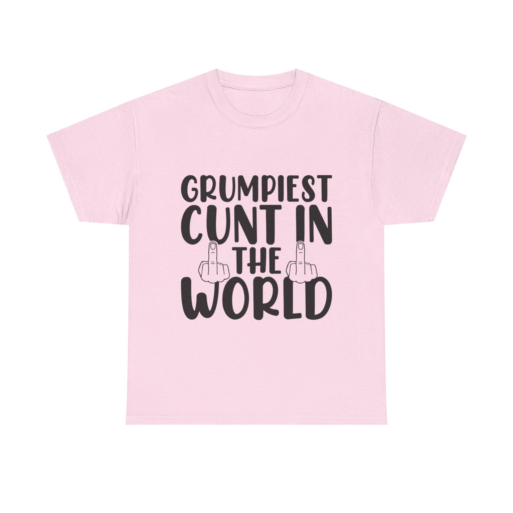 Funny Tee - Grumpiest C*nt in the World - Offensive Funny Sarcastic Middle Finger Shirt Dad Gift