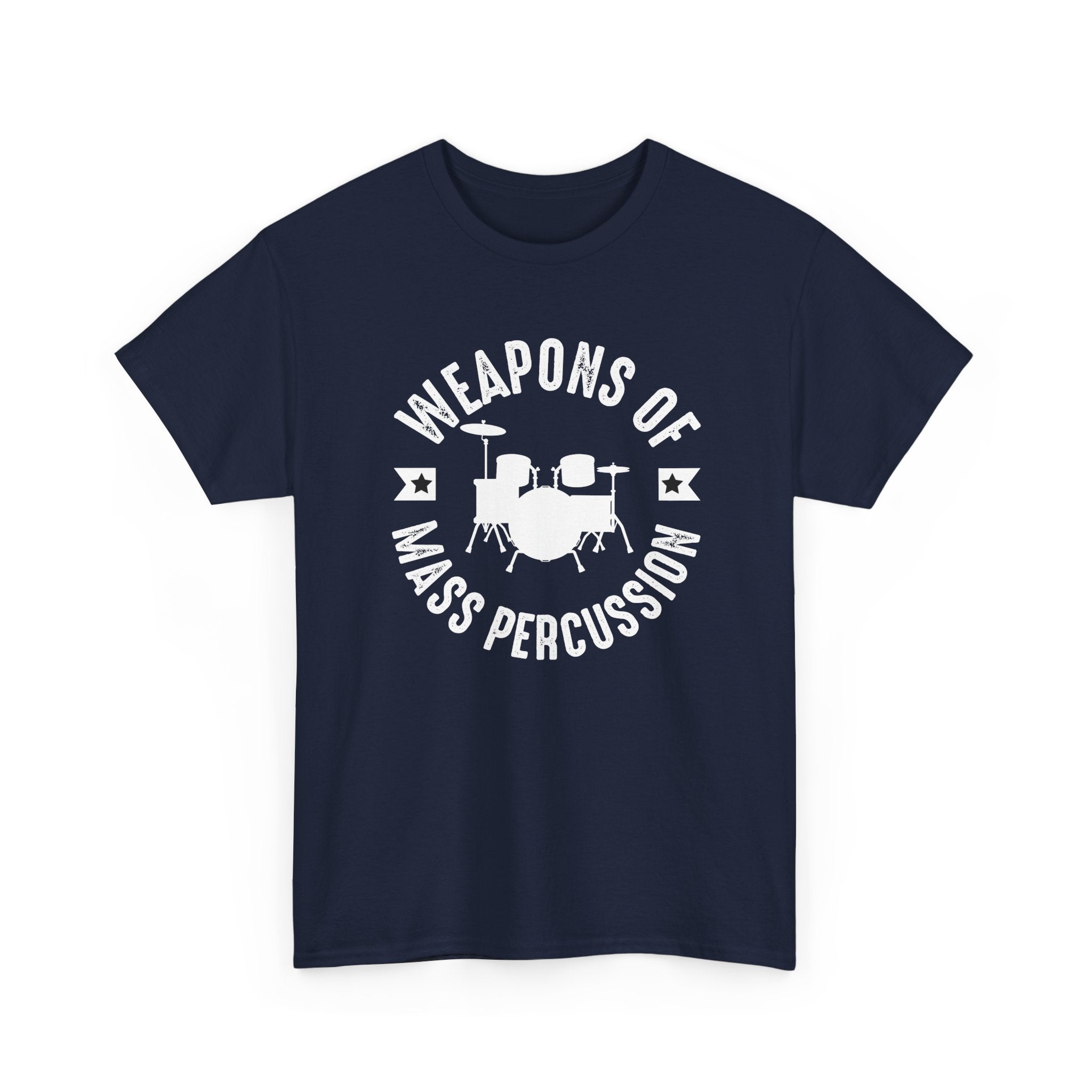 Weapons of Mass Percussion - Funny T-Shirt Gift for Drumers - Drum Kit Tee Shirt