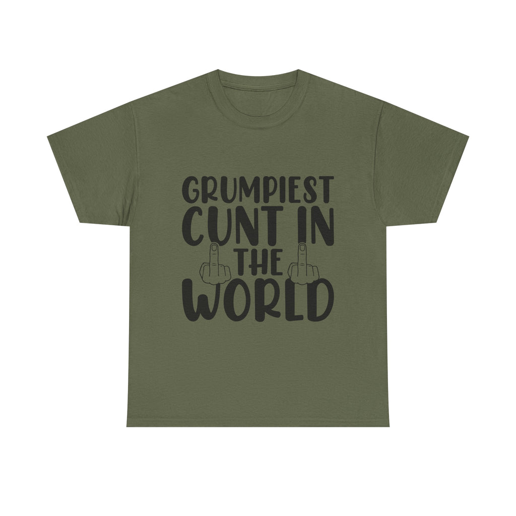 Funny Tee - Grumpiest C*nt in the World - Offensive Funny Sarcastic Middle Finger Shirt Dad Gift