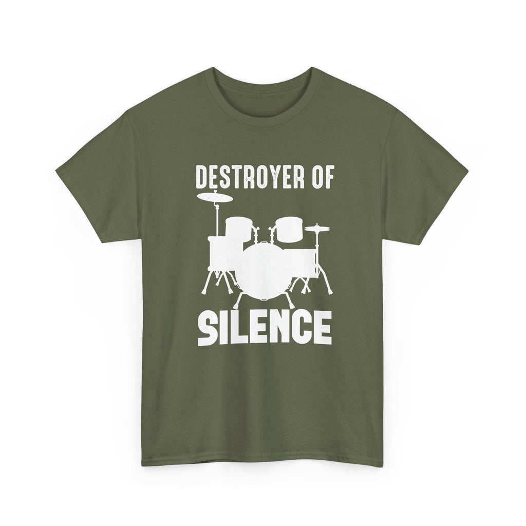 Drummer T-Shirt - Destroyer of Silence"- - Funny Drum Set Tee Shirt NEW