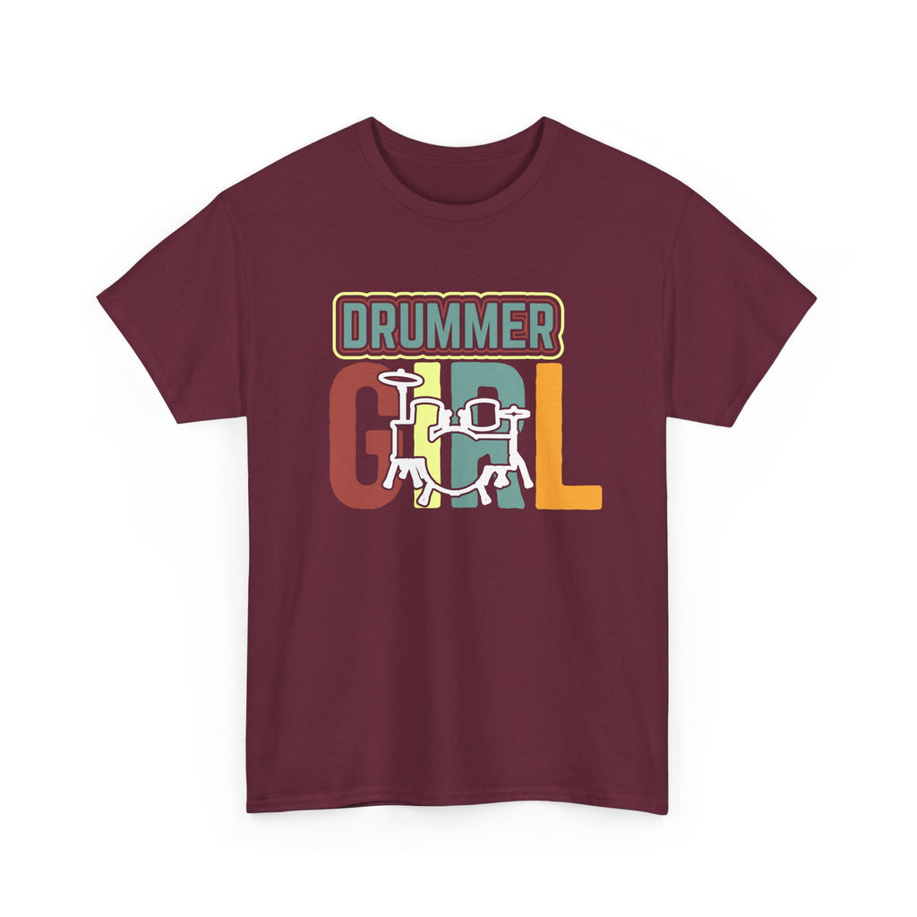 Drummer Gal T-Shirt - Retro Vintage Drum Player Tee Shirt for Women & Girls