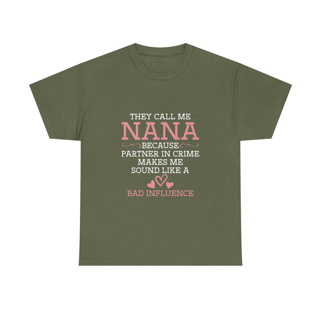 Nana Partner In Crime Tee Shirt - Funny Gift T-Shirt For Nanna Grandmother Grandma