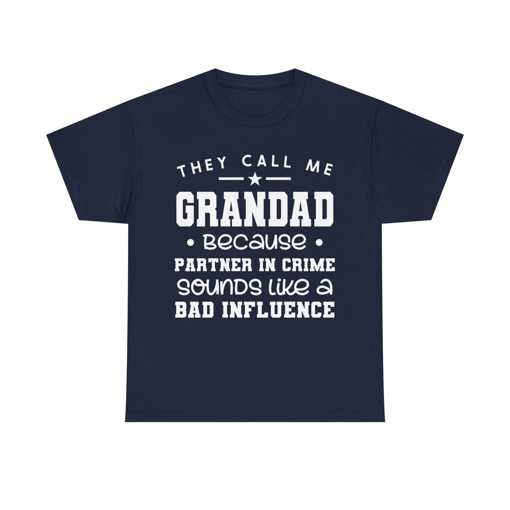 They Call Me Grandad Partner In Crime Tee Shirt - Funny T-Shirt Gift For Grandad Grandpa NEW