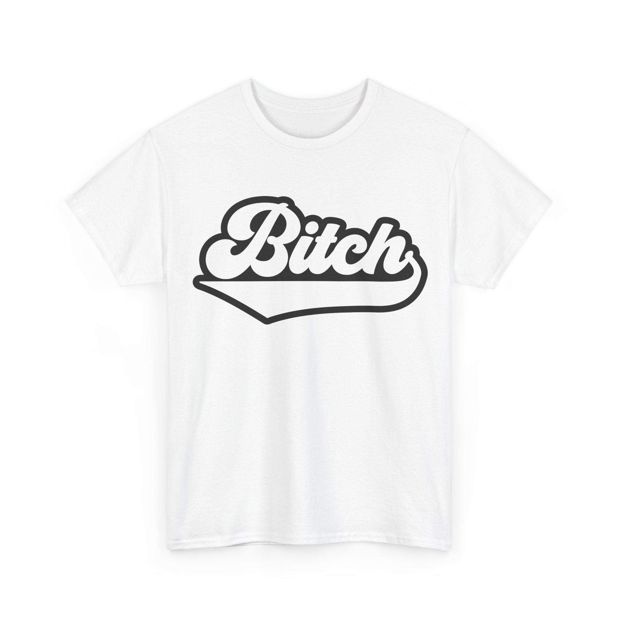 Graphic Tee - Bitch - Funny Rude Adult Script Logo T‑Shirt Gift for Her