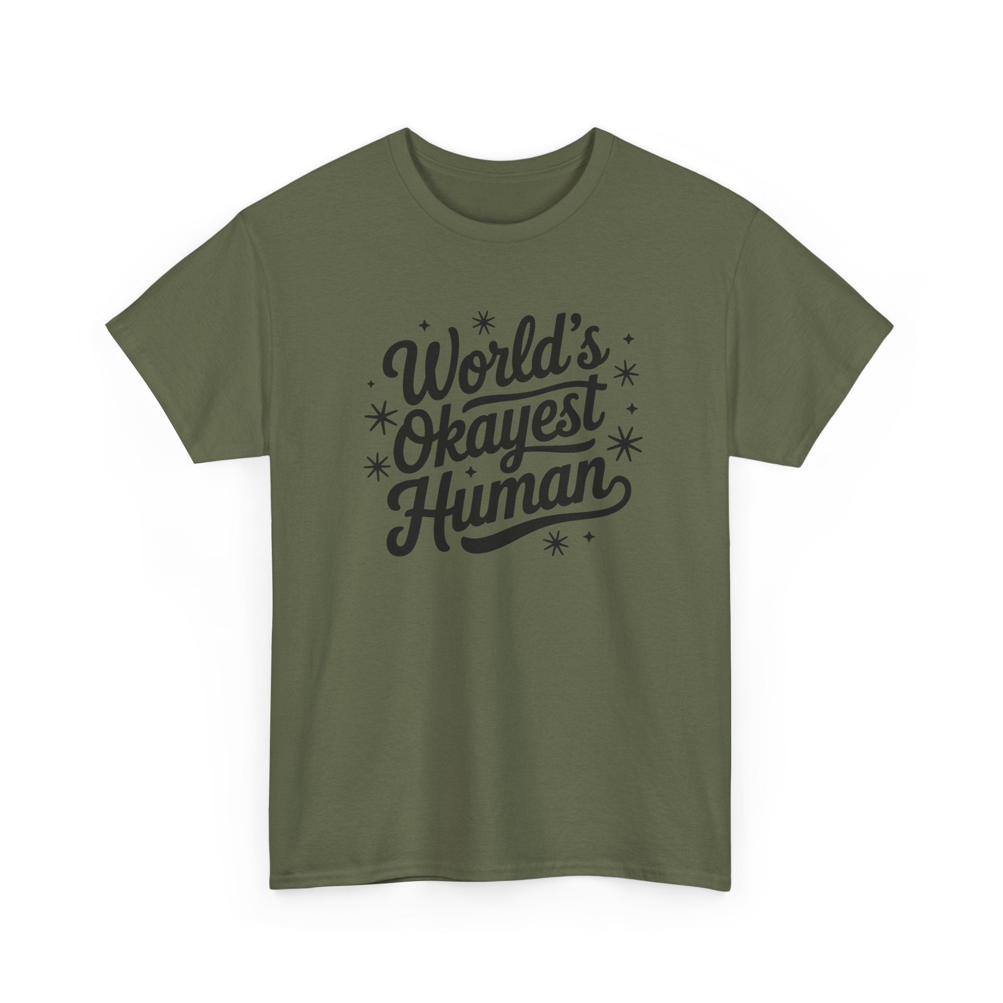 World's Okayest Human T-Shirt - Funny Novelty Tee Shirt Gift ADHD Autism Neuro