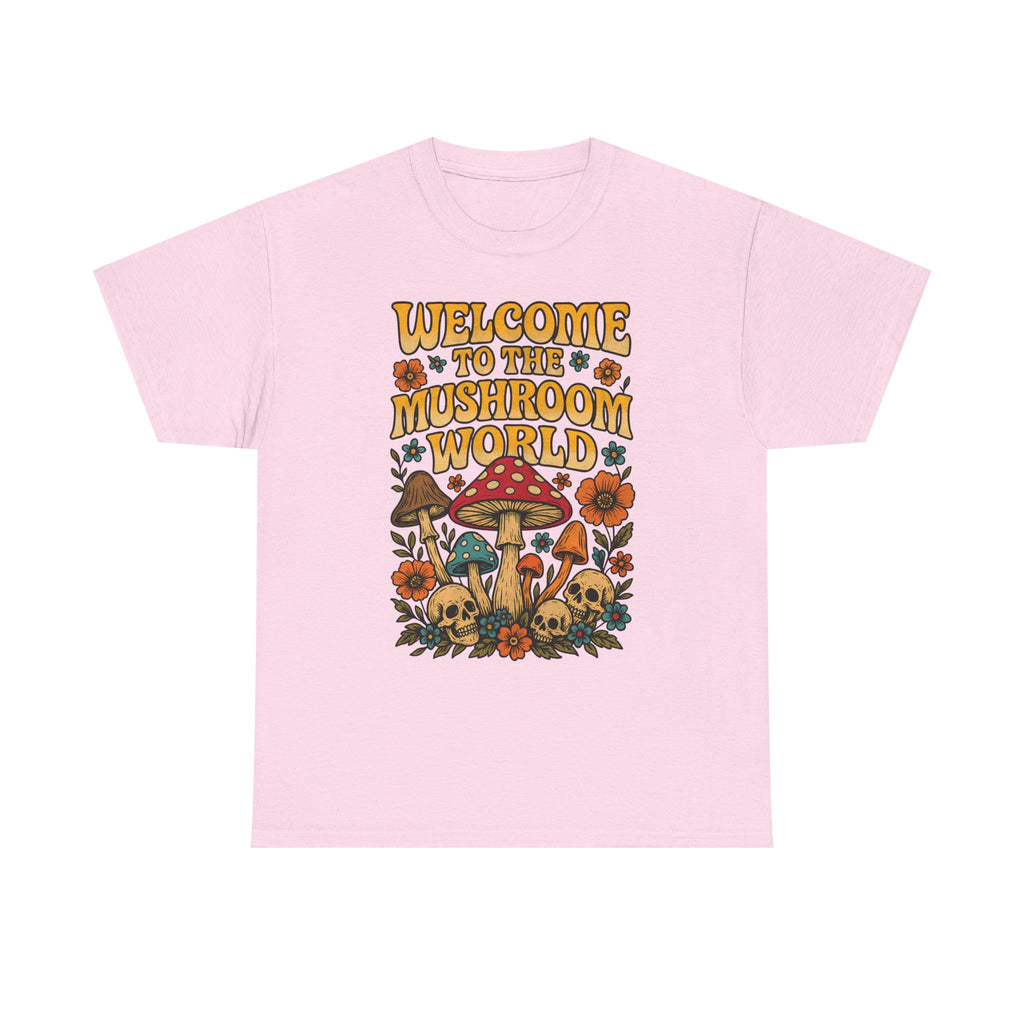Mushroom World T-Shirt - Retro - Welcome to the Mushroom World - Graphic Tee Shirt Forager Gift