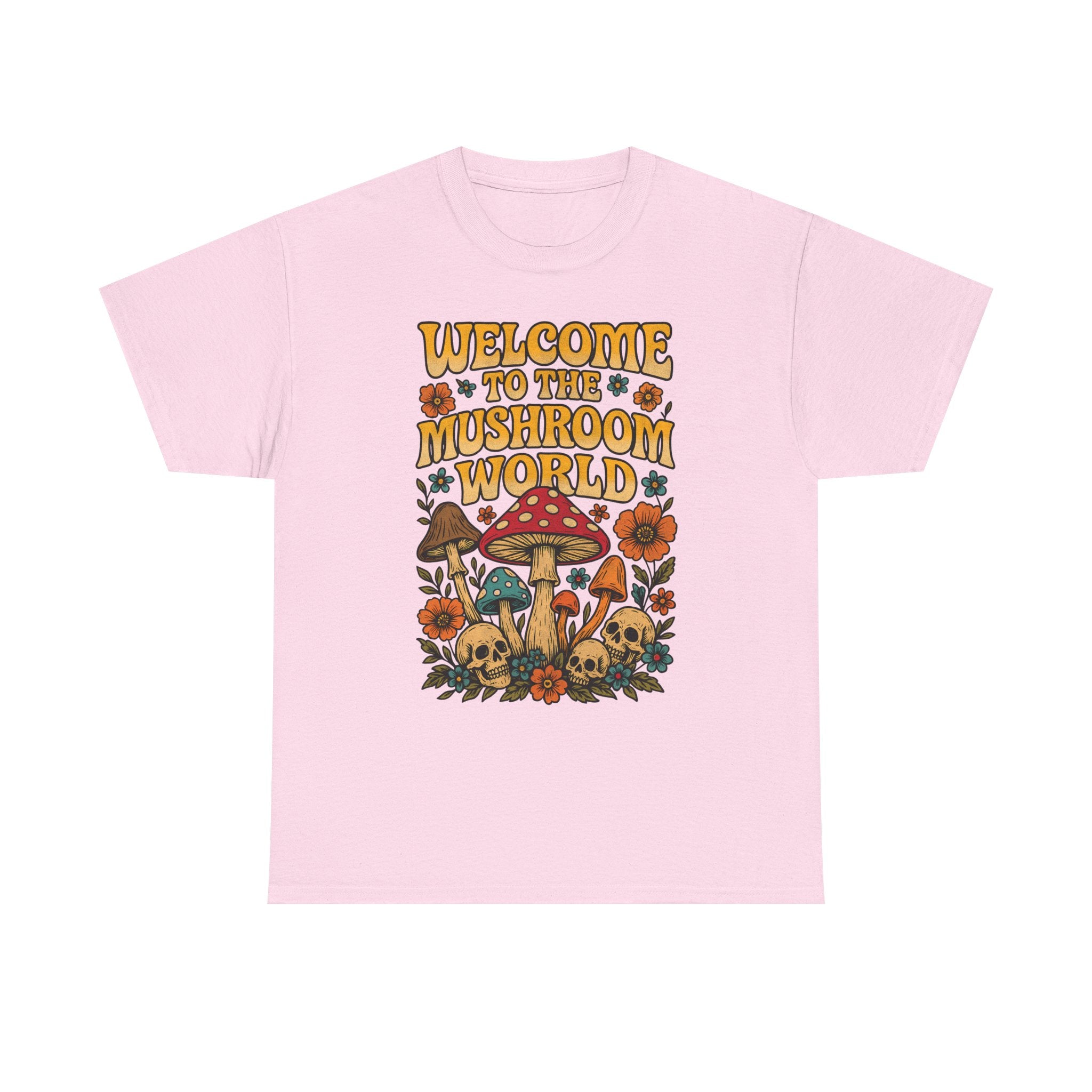Mushroom World T-Shirt - Retro - Welcome to the Mushroom World - Graphic Tee Shirt Forager Gift