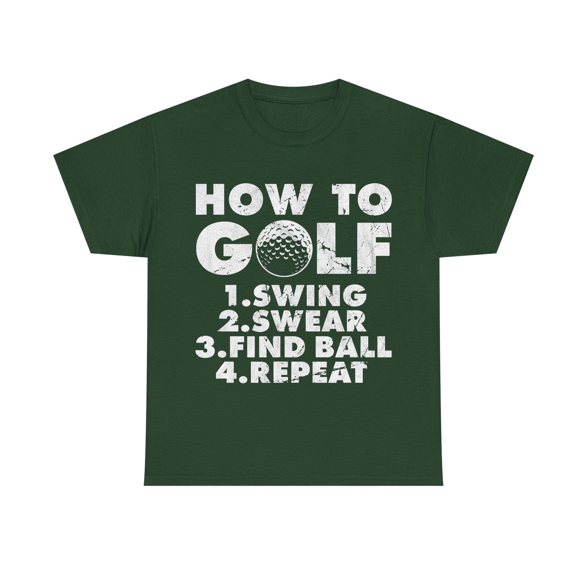 Funny Golf T-Shirt - How to Golf Tee Shirt - Gift For Golfers - Golfer Dad Grandad NEW